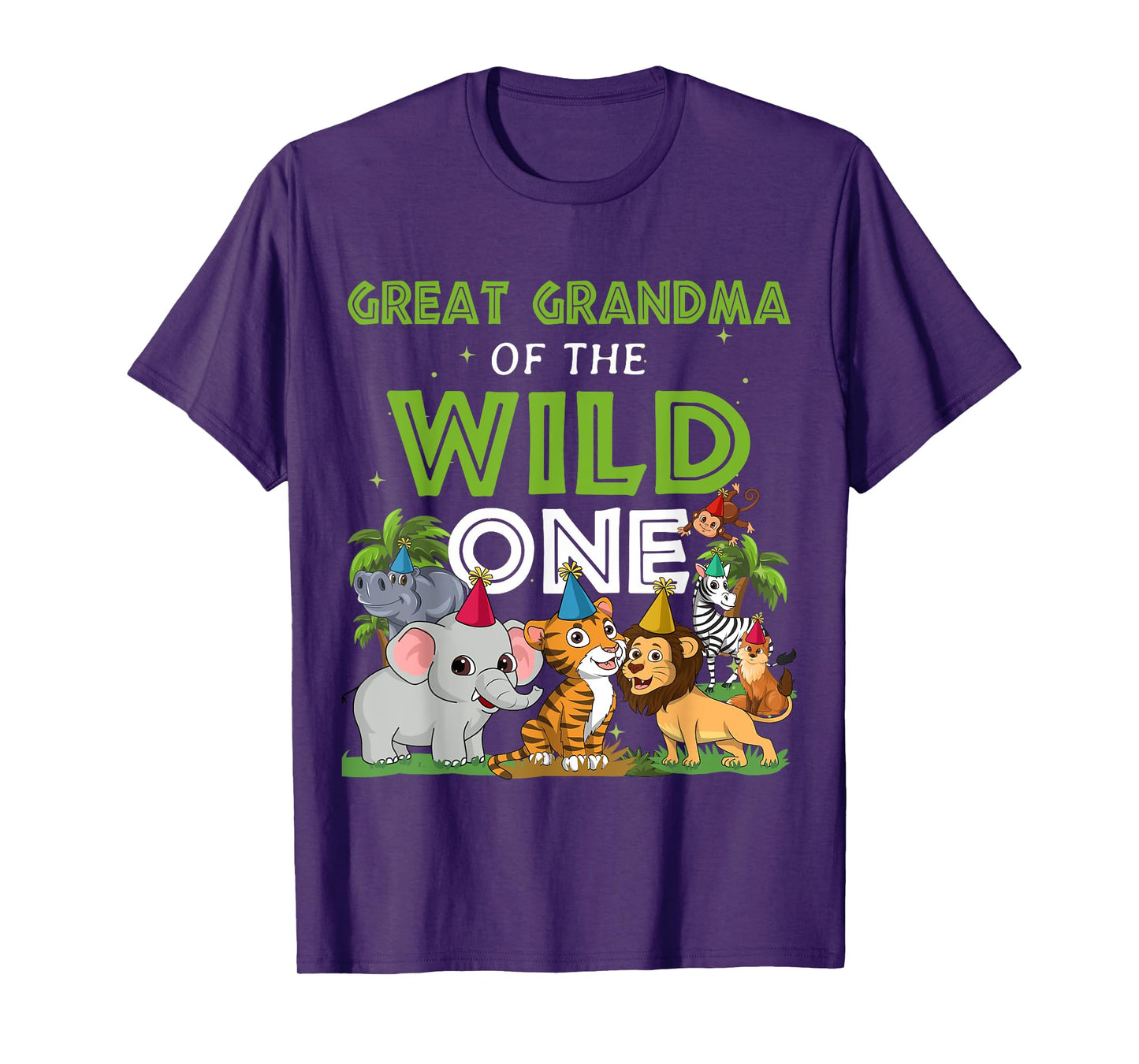 Great Grandma of the Wild One Zoo Birthday Safari Jungle Ani T-Shirt