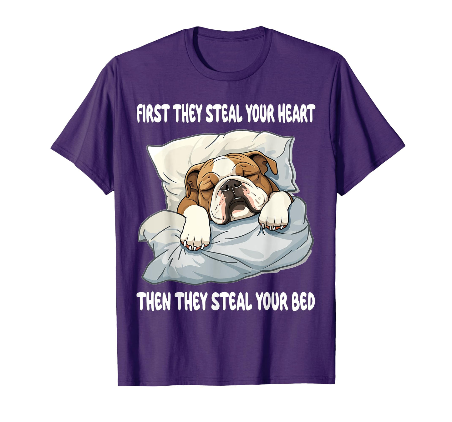 English Bulldog Sleeping Pajamas Nightgown T-Shirt for Men Women Girls Kids