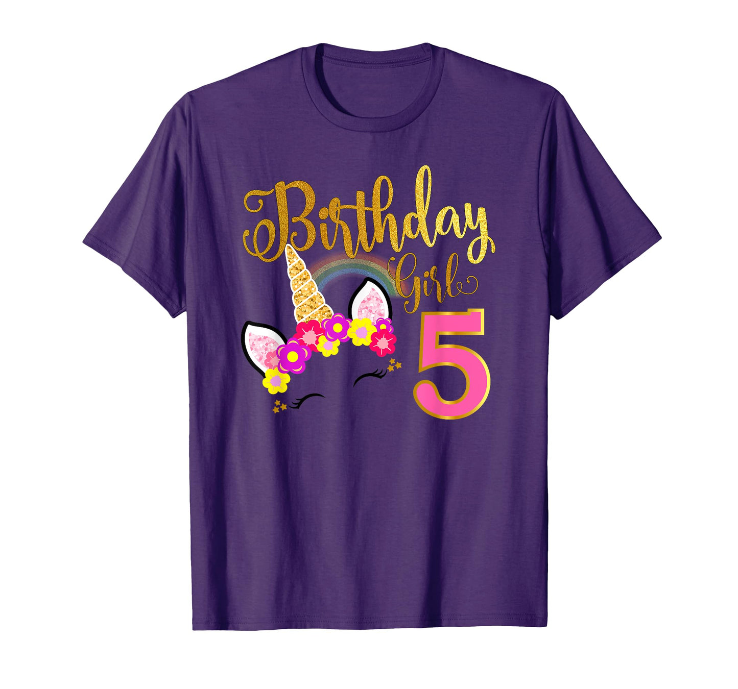 I'm 5th the Birthday for Girl Unicorn 5 year old Birthday T-Shirt