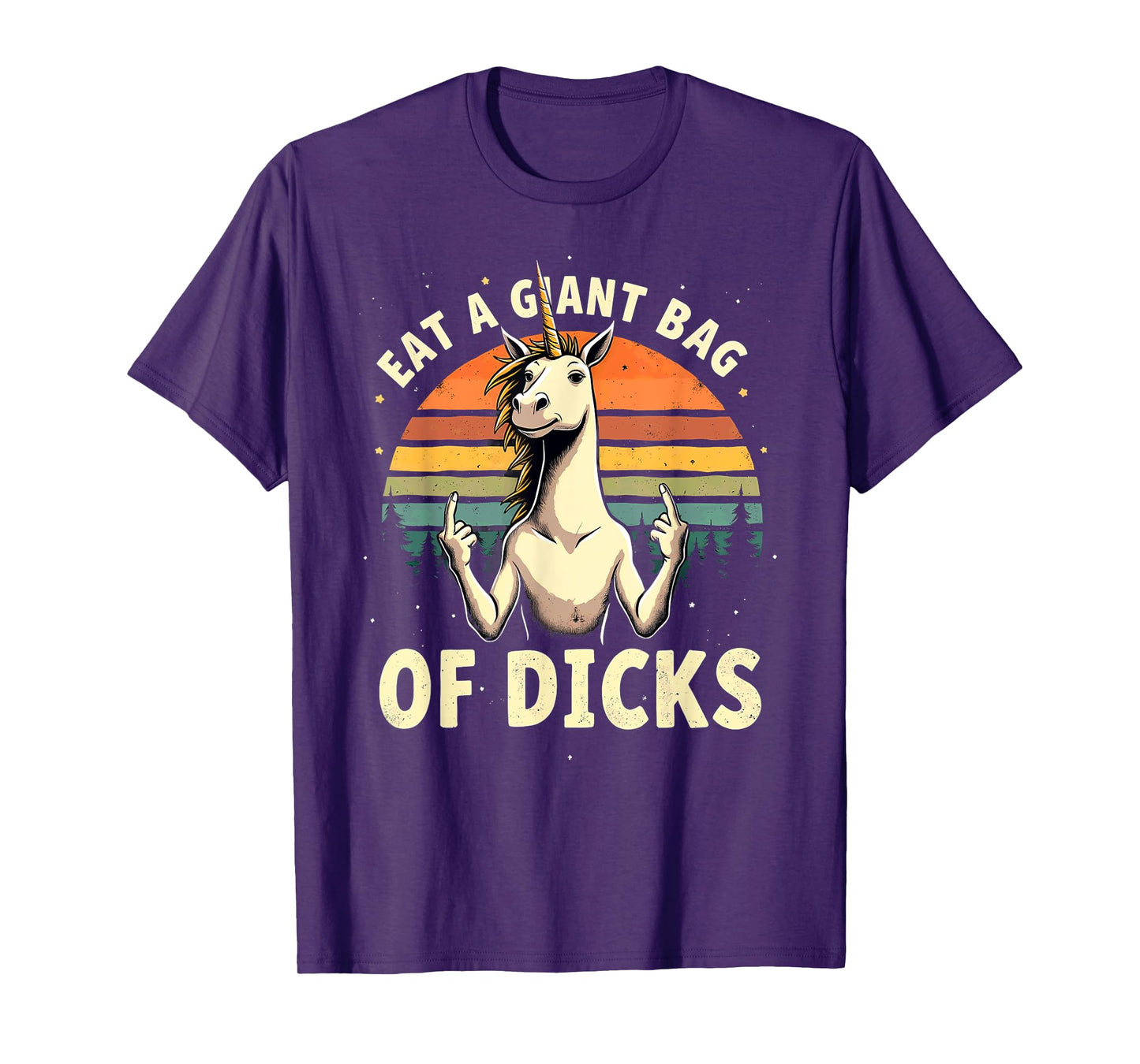 Retro Unicorn Eat A Giant Bag Of Dicks T-Shirt