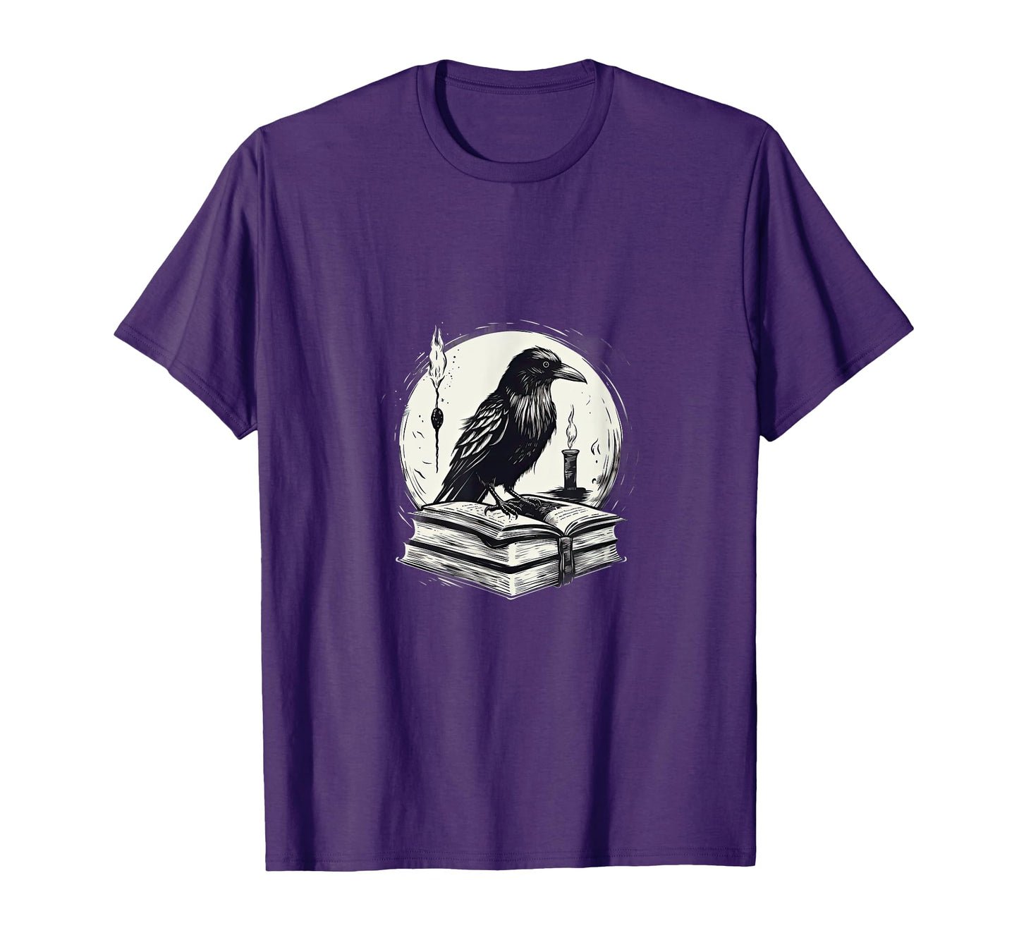 Raven Reading Book Occult Crow T-Shirt