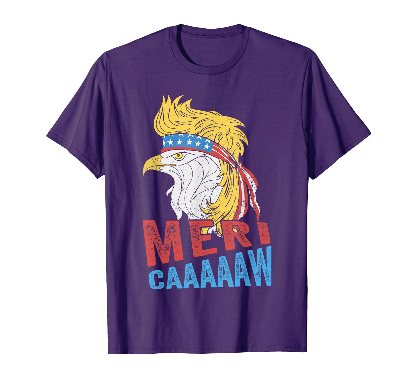 meri-caaaaaw - Eagle Mullet 4th Of July USA American Flag T-Shirt