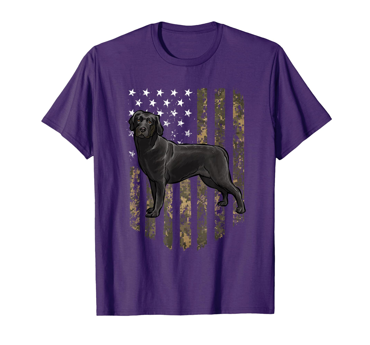Camo American Flag Black Labrador Retriever 4th Of July USA T-Shirt