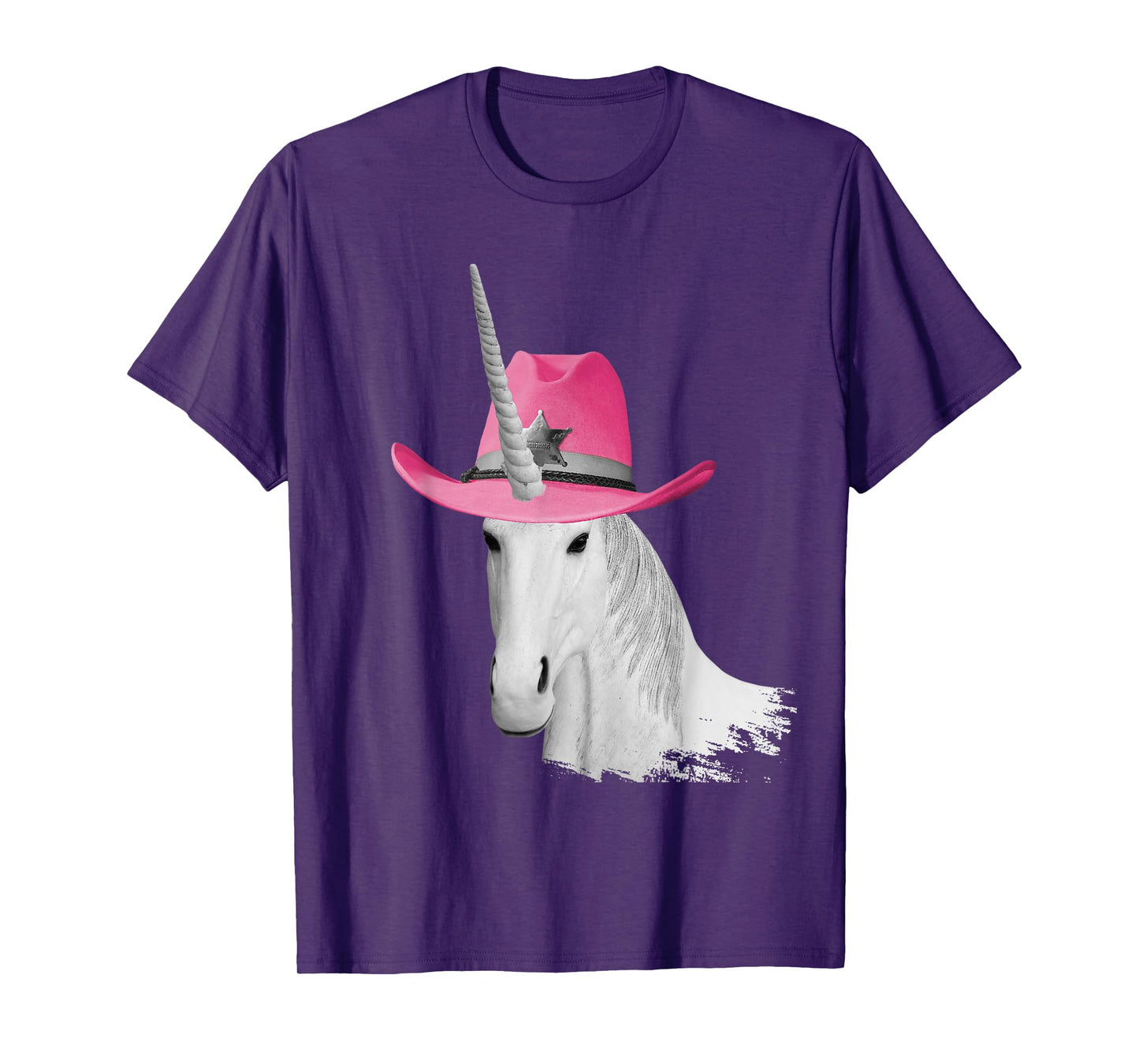 Unicorn Wearing Pink Cowboy Hat Cowgirl T-Shirt