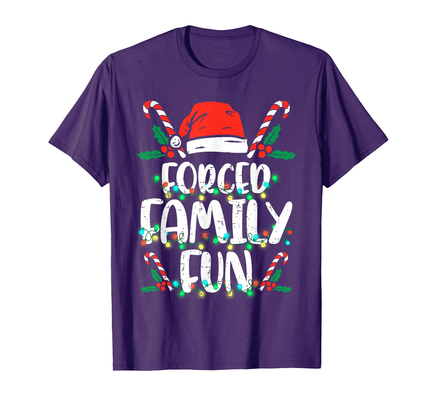 Forced Family Funny Sarcastic Christmas Xmas Pajama T-Shirt