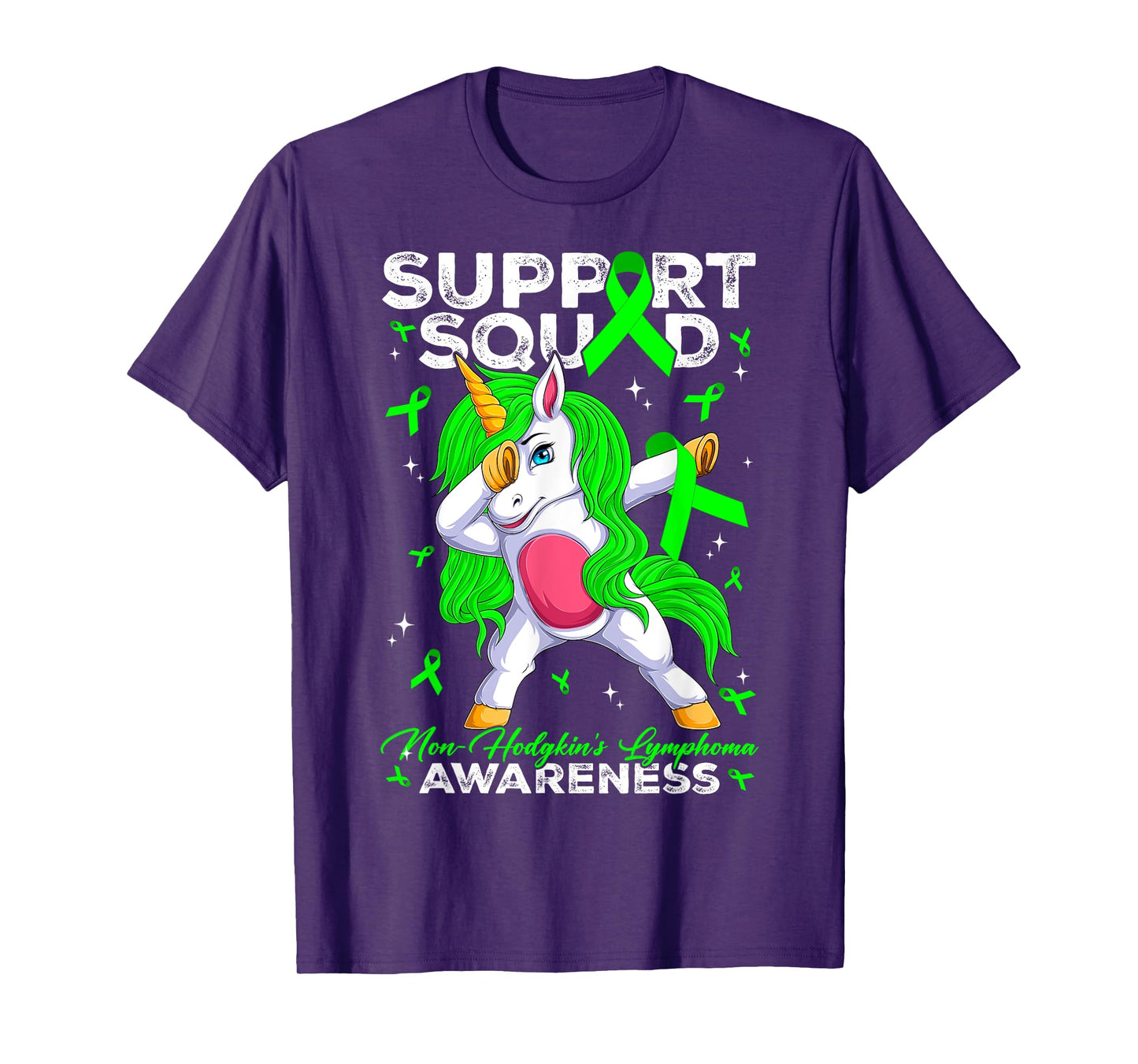 Support Squad Non-Hodgkin's Lymphoma Awareness Month Unicorn T-Shirt
