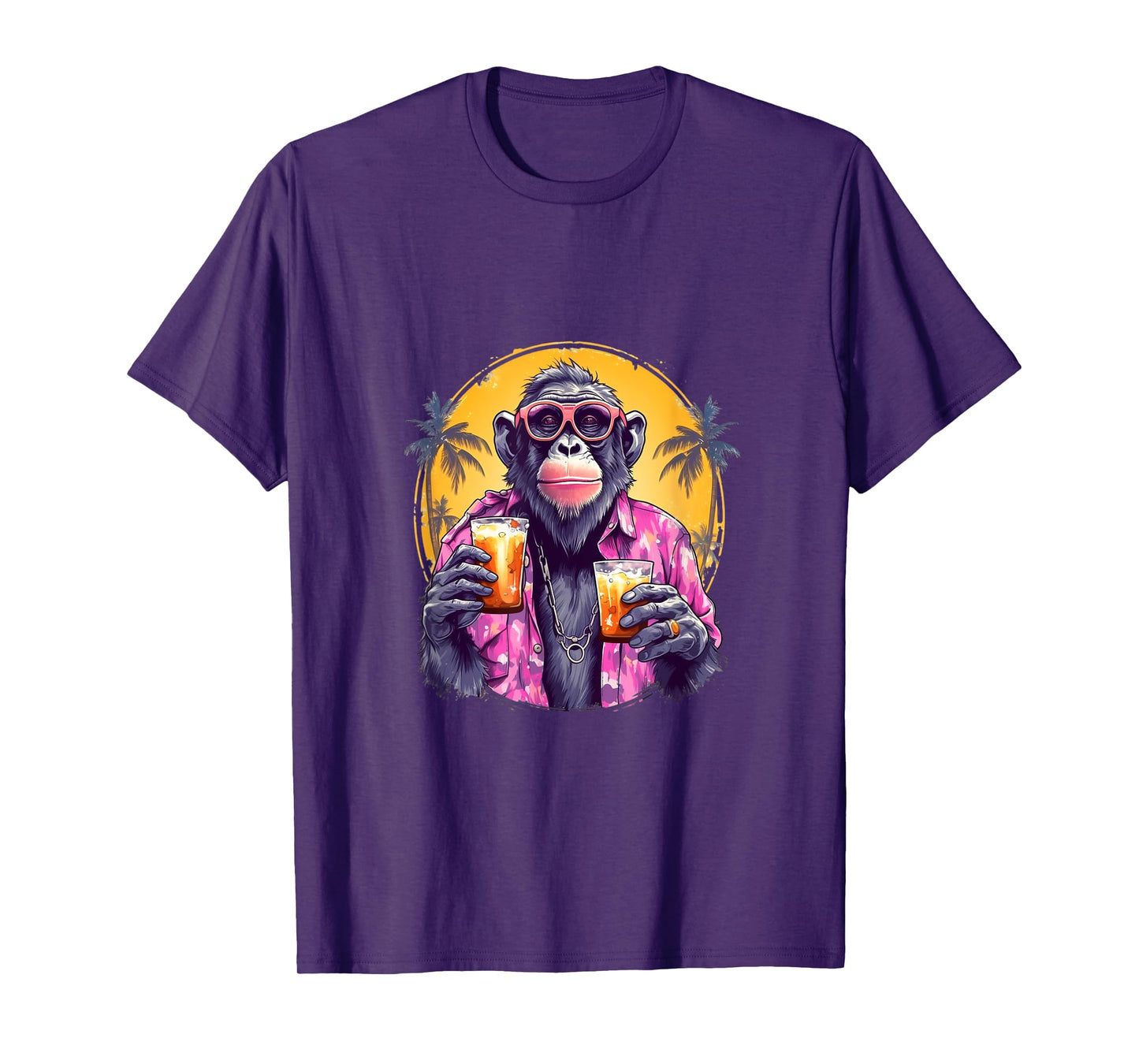 Monkey Drinking Beer Funny Beer Drinker Drunk Gorilla Ape T-Shirt