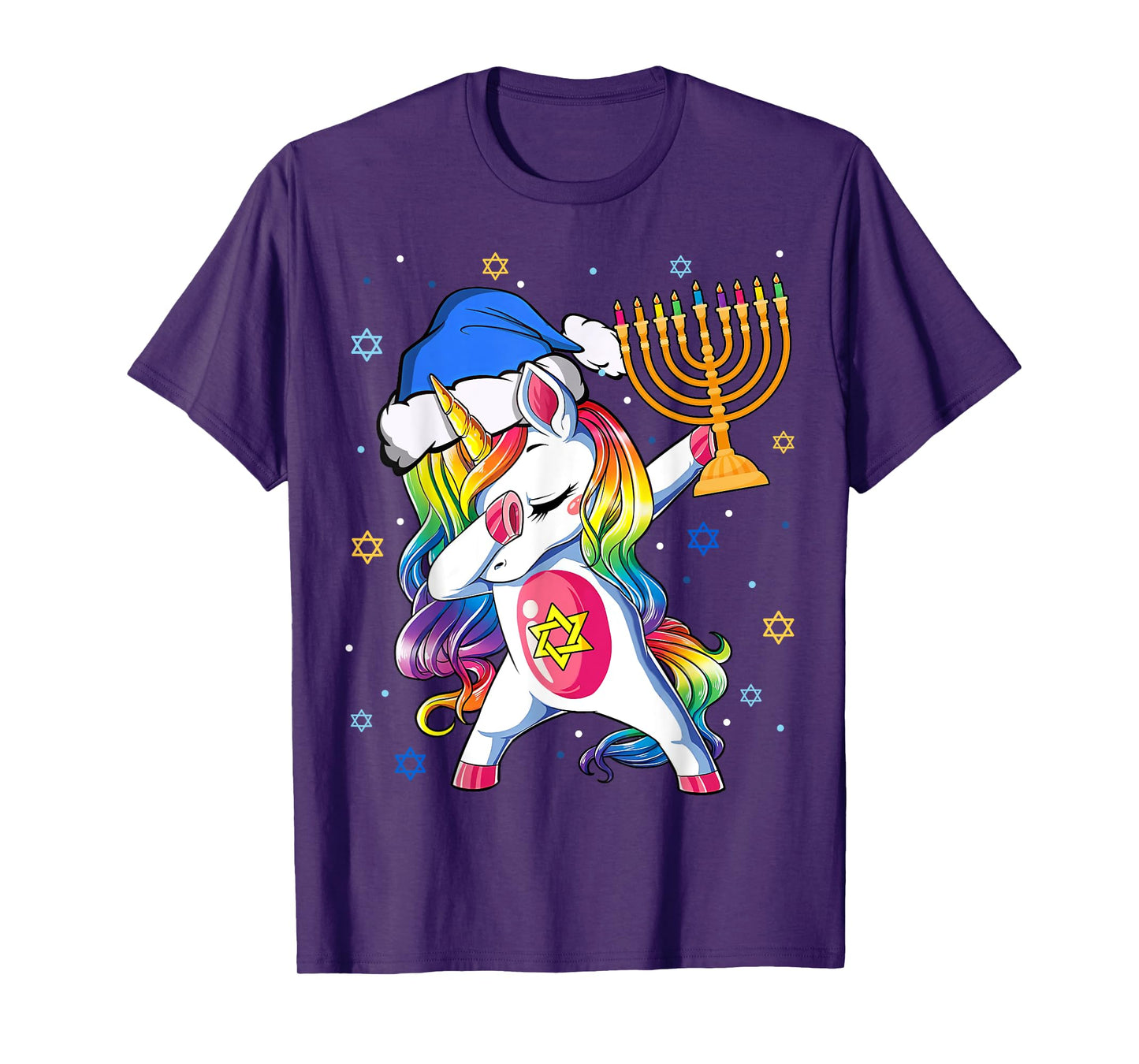 Jewnicorn Funny Hanukkah Unicorn Gift Girl Women Pajamas T-Shirt