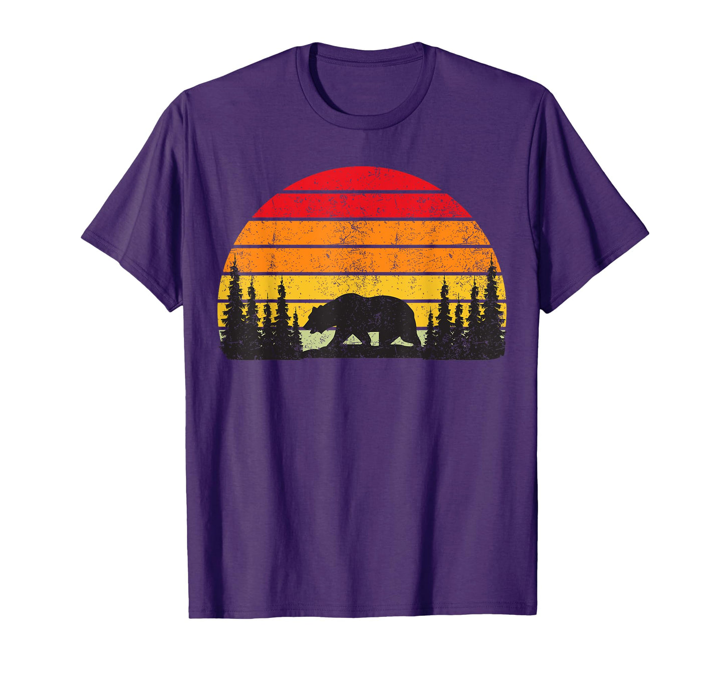 Retro Forest Bear Outdoors Nature Women Men Vintage Graphic T-Shirt