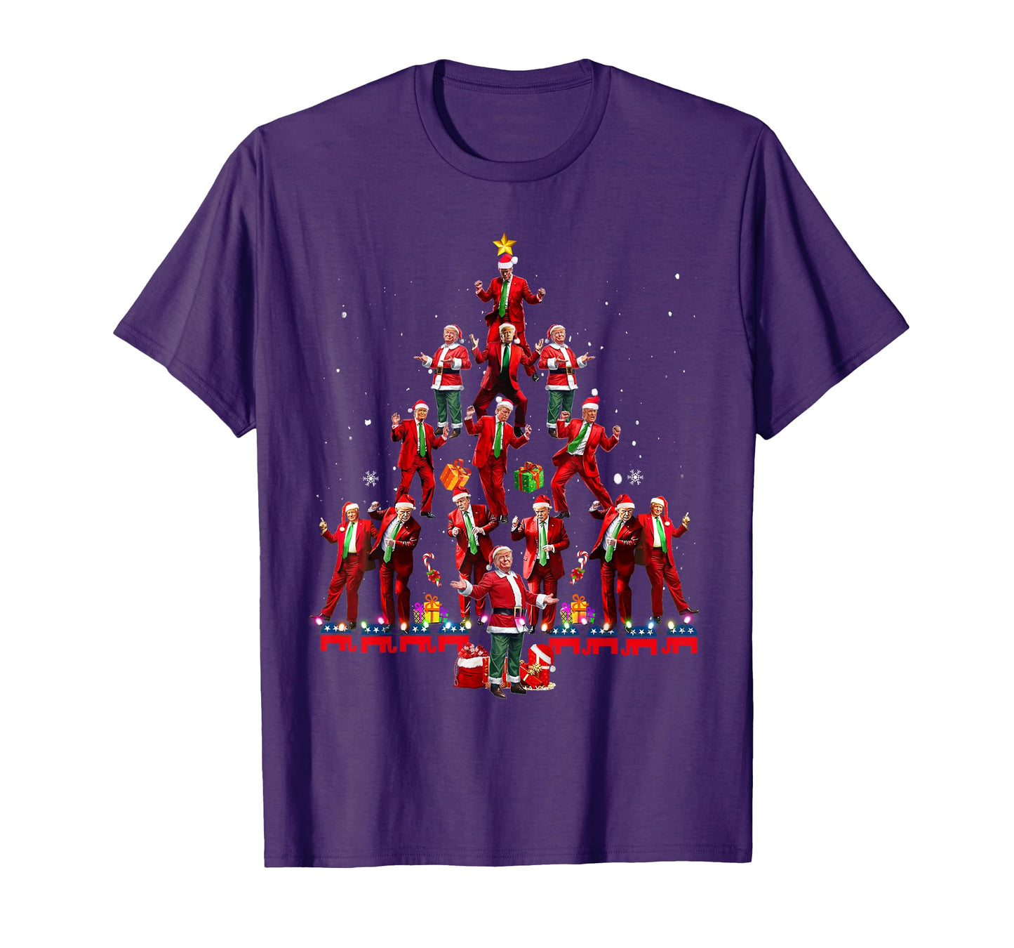 Funny Santa Trump Dance Tree Christmas Pajama Xmas Boys Mens T-Shirt