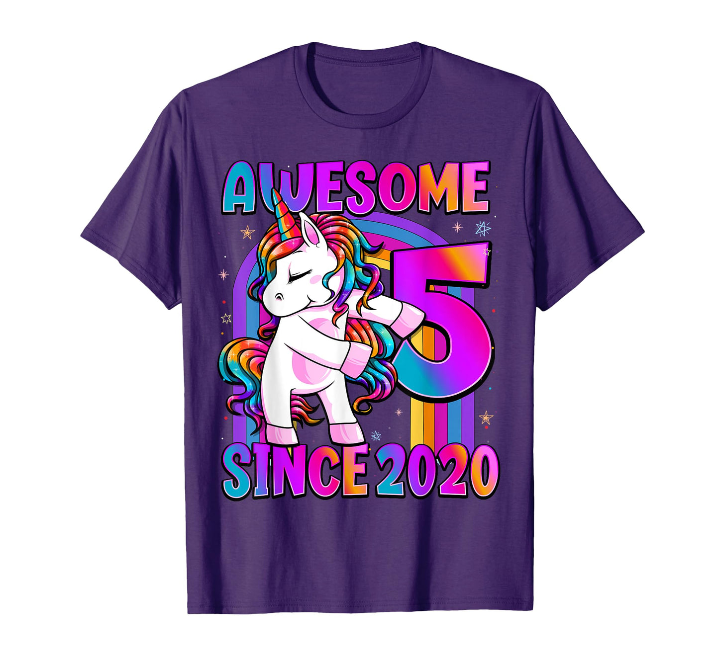 Flossing Unicorn 5 Year Old 5th Birthday Girl Unicorn Party T-Shirt