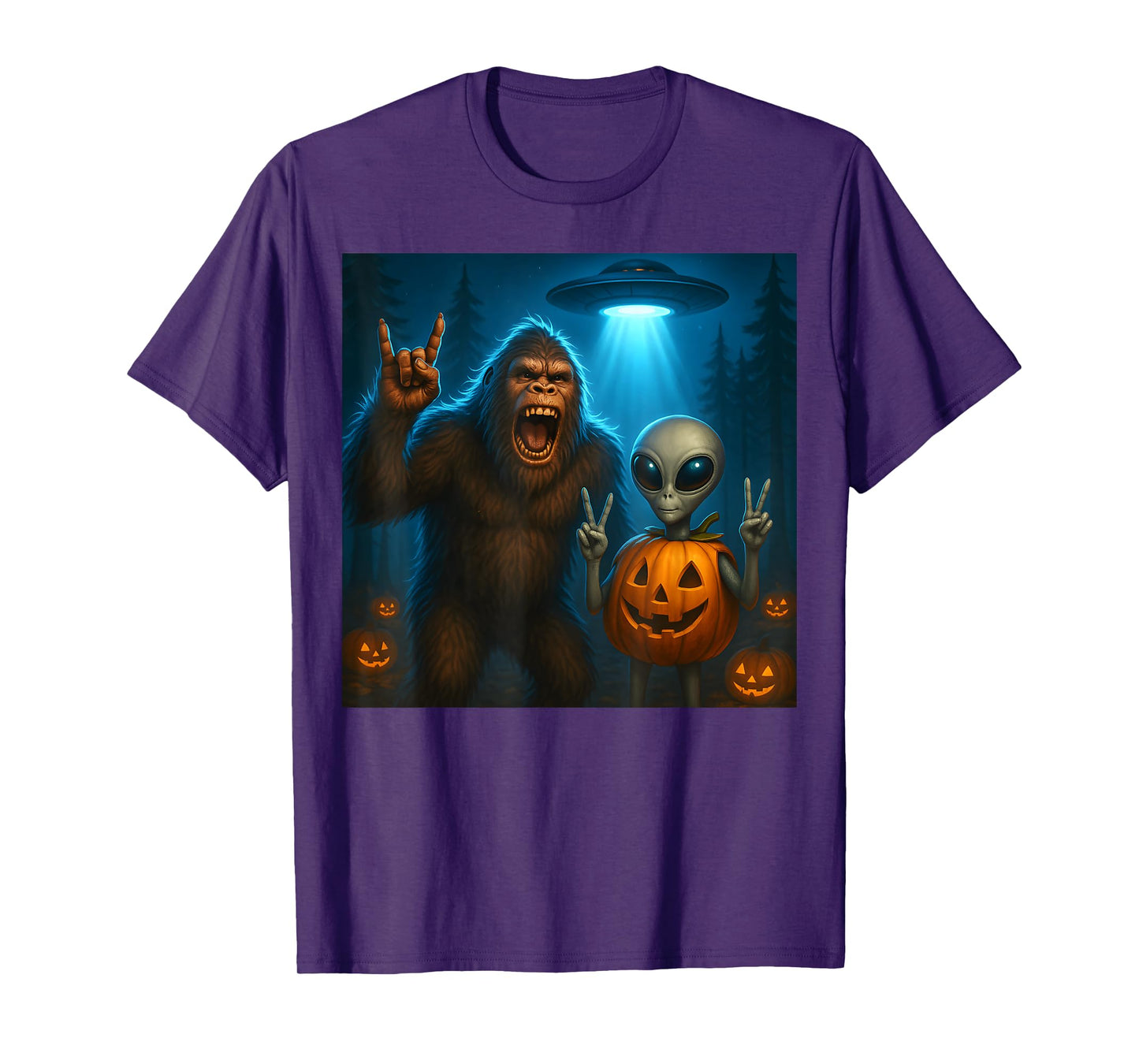 Bigfoot Alien Halloween T-Shirt