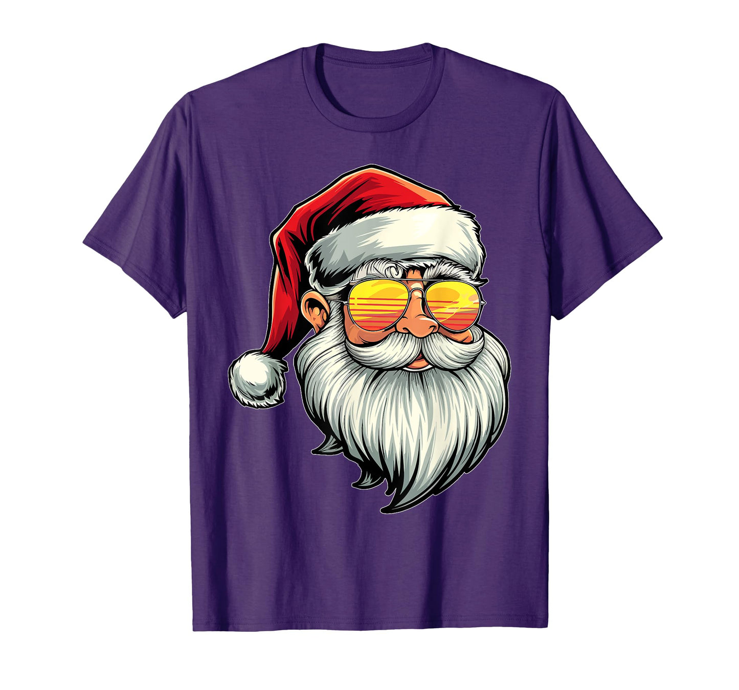 Santa Face Retro Sunglasses Christmas Xmas Men Women Kids T-Shirt