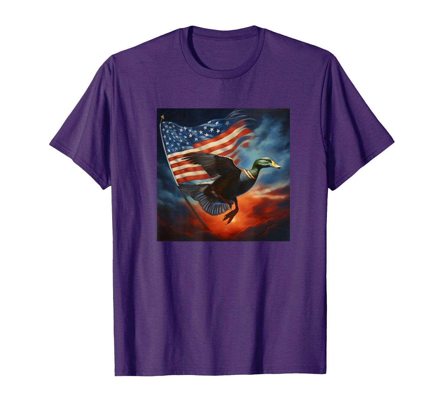 Duck Hunter American Flag Waterfowl Starry Night Men T-Shirt
