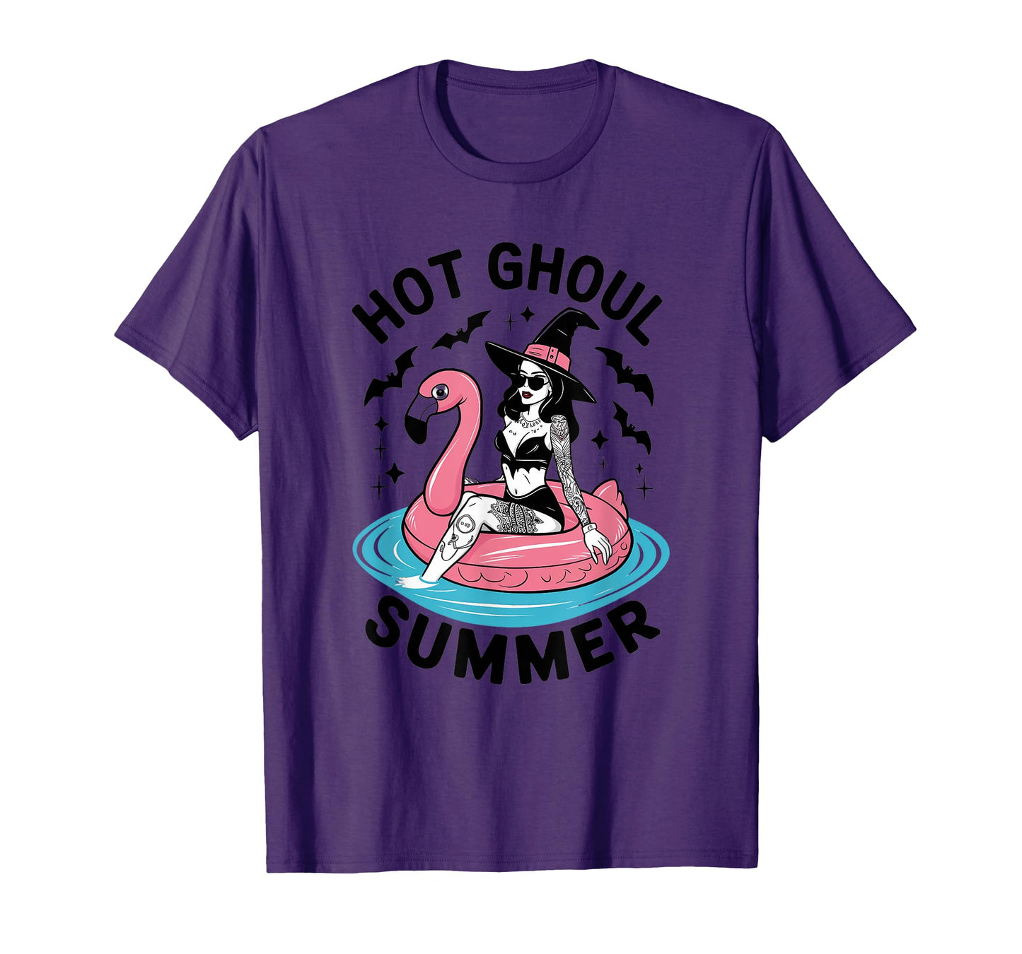 Hot Ghoul Summer Funny Witch Gothic Spooky Retro Halloween T-Shirt
