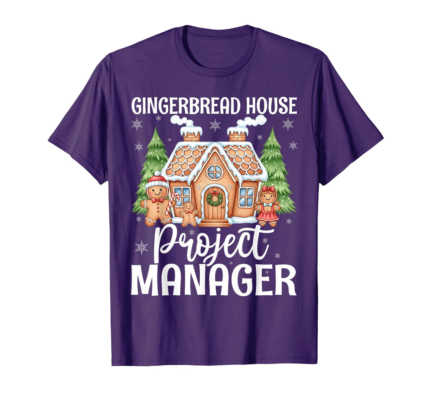 Gingerbread House Project Manager Funny Christmas Baking T-Shirt