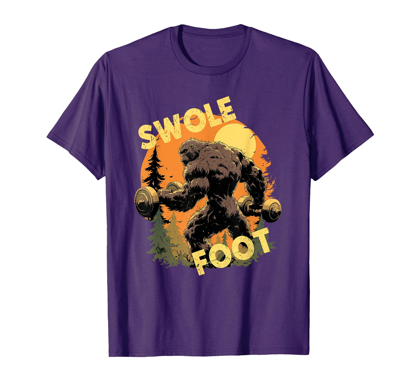 Bigfoot Weightlift Swole Foot Exercise Gym Funny Sasquatch T-Shirt