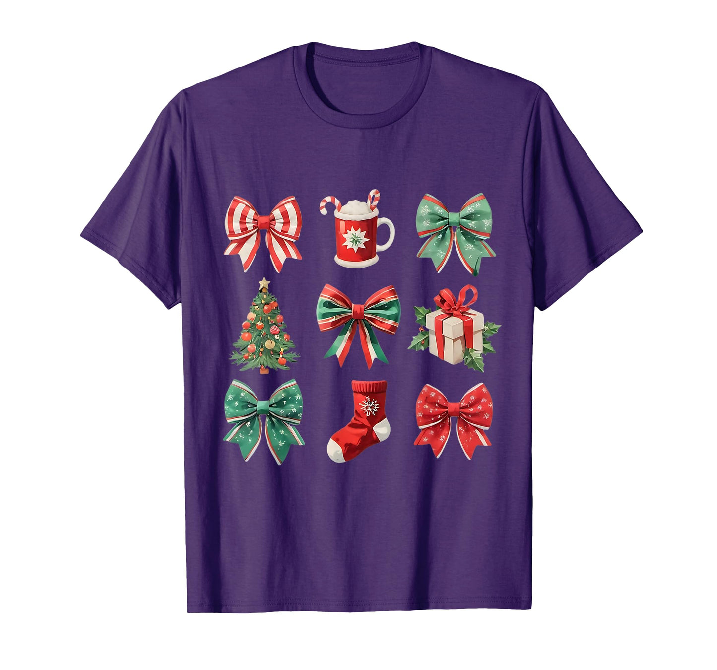 Christmas Coquette Bows Retro Xmas Season Women Girls Kids T-Shirt