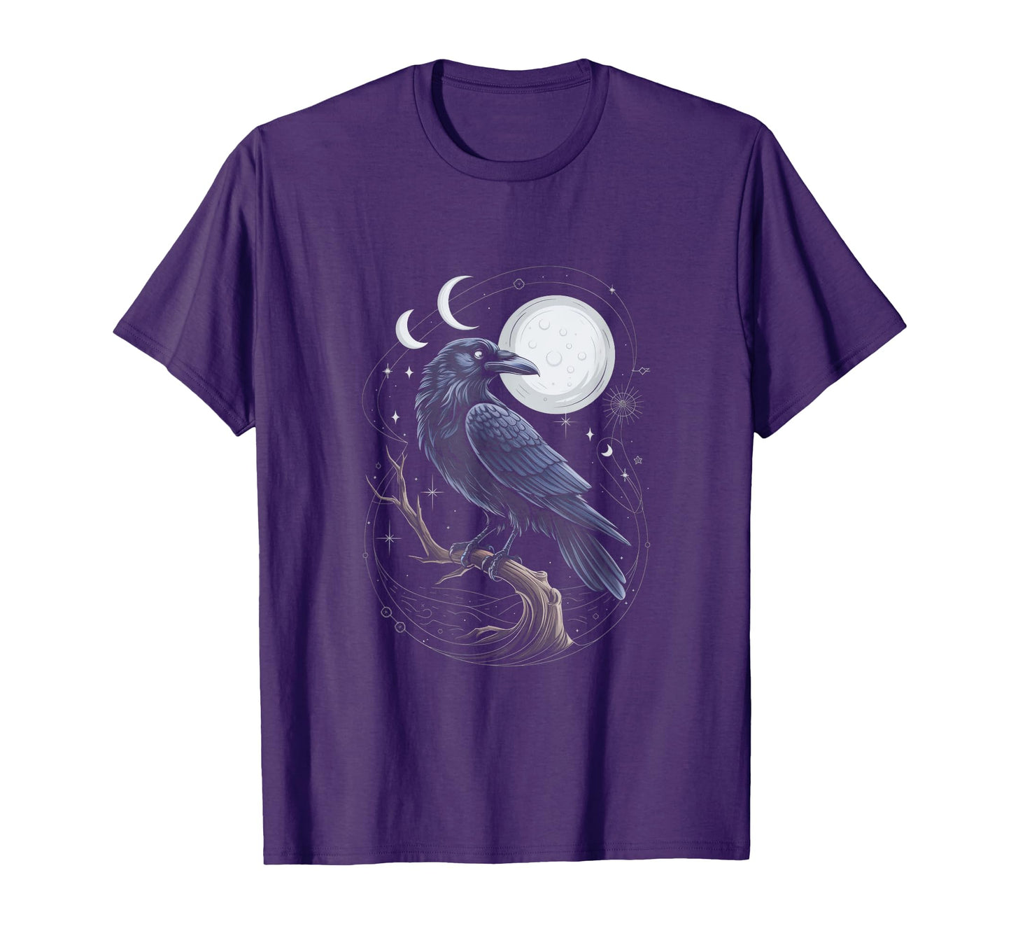 Raven Crow Dark Bird Witchcraft Omens Midnight T-Shirt