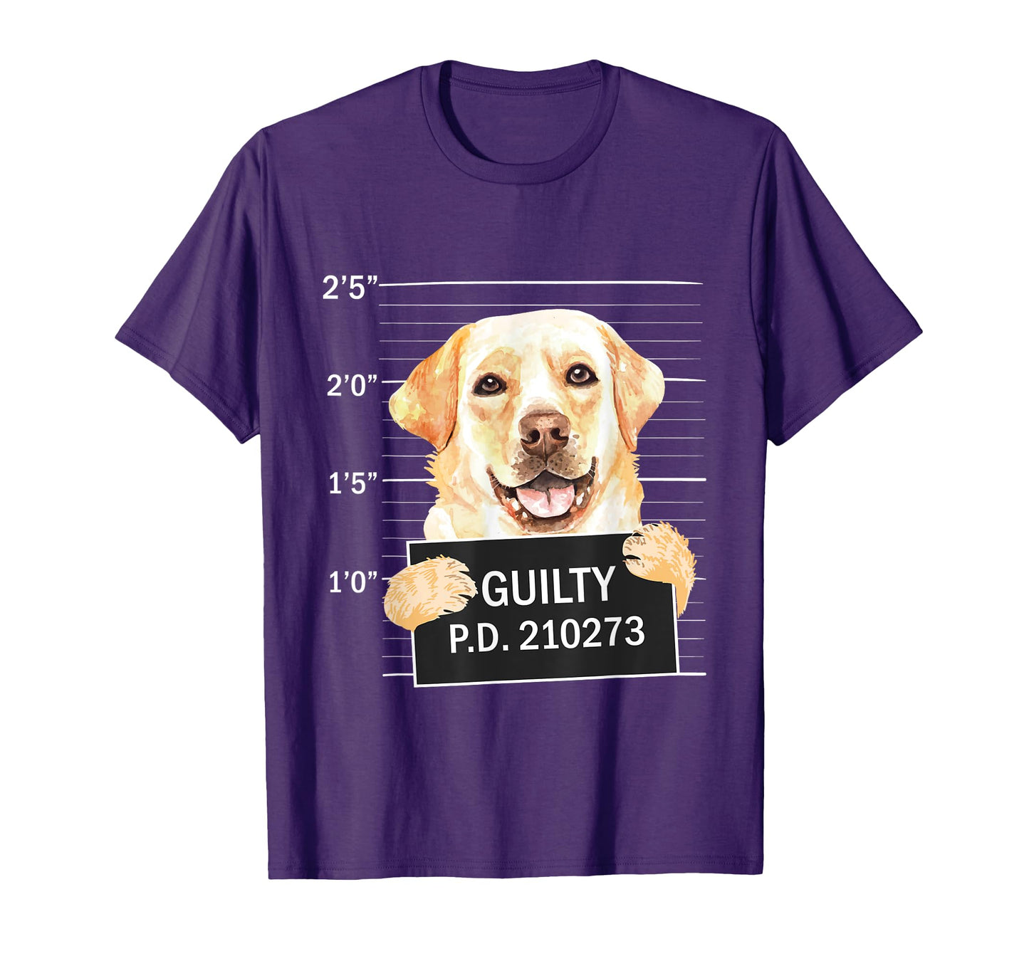 Guilty - Mugshot Black Labrador Retriever Dog Trainer Puppy T-Shirt for Men Women Kids