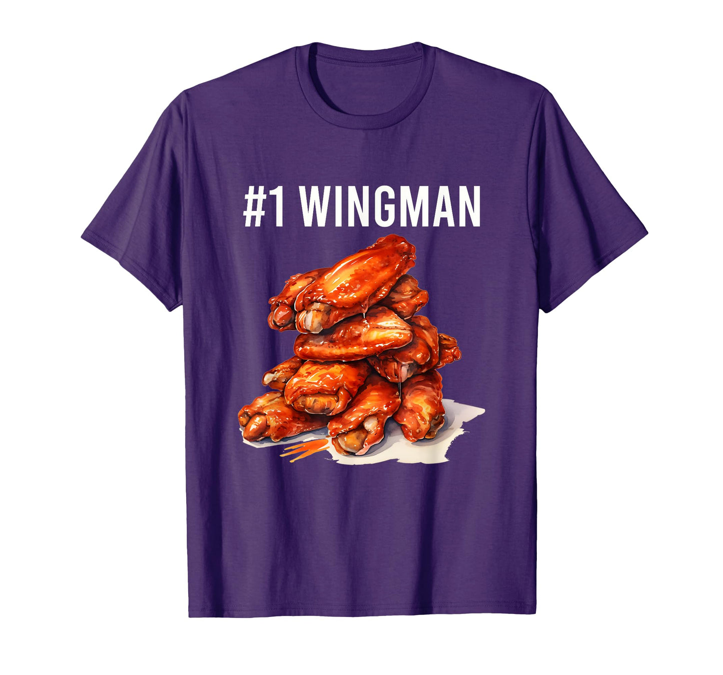 Funny Number 1 Wingman Foodie Fried Chicken Wings Food Lover T-Shirt