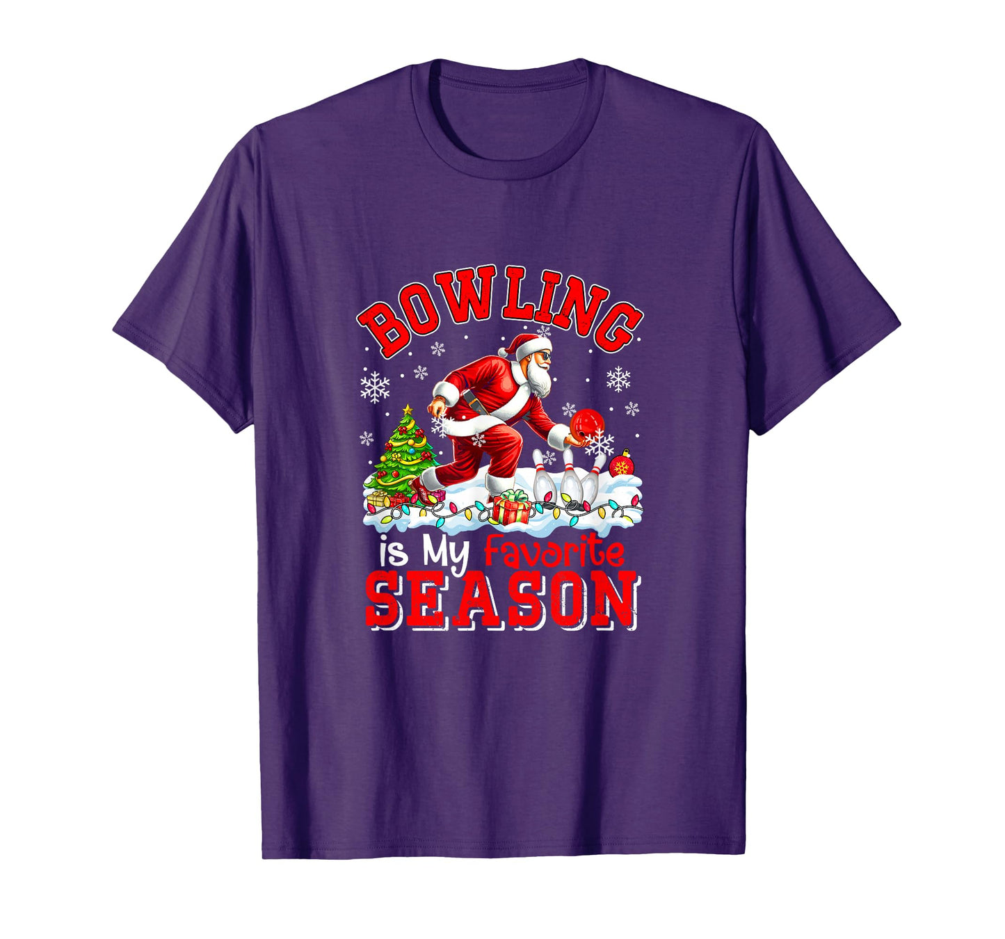 Bowling is Favorite Season Costume Player Christmas Santa T-Shirt