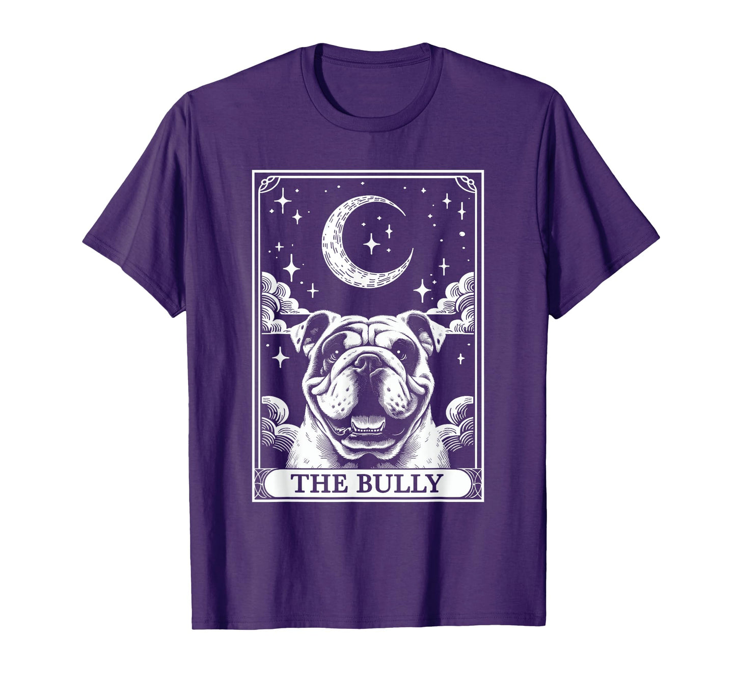 Tarot Card Vintage Crescent Moon Bulldog Bully Dog Mom T-Shirt