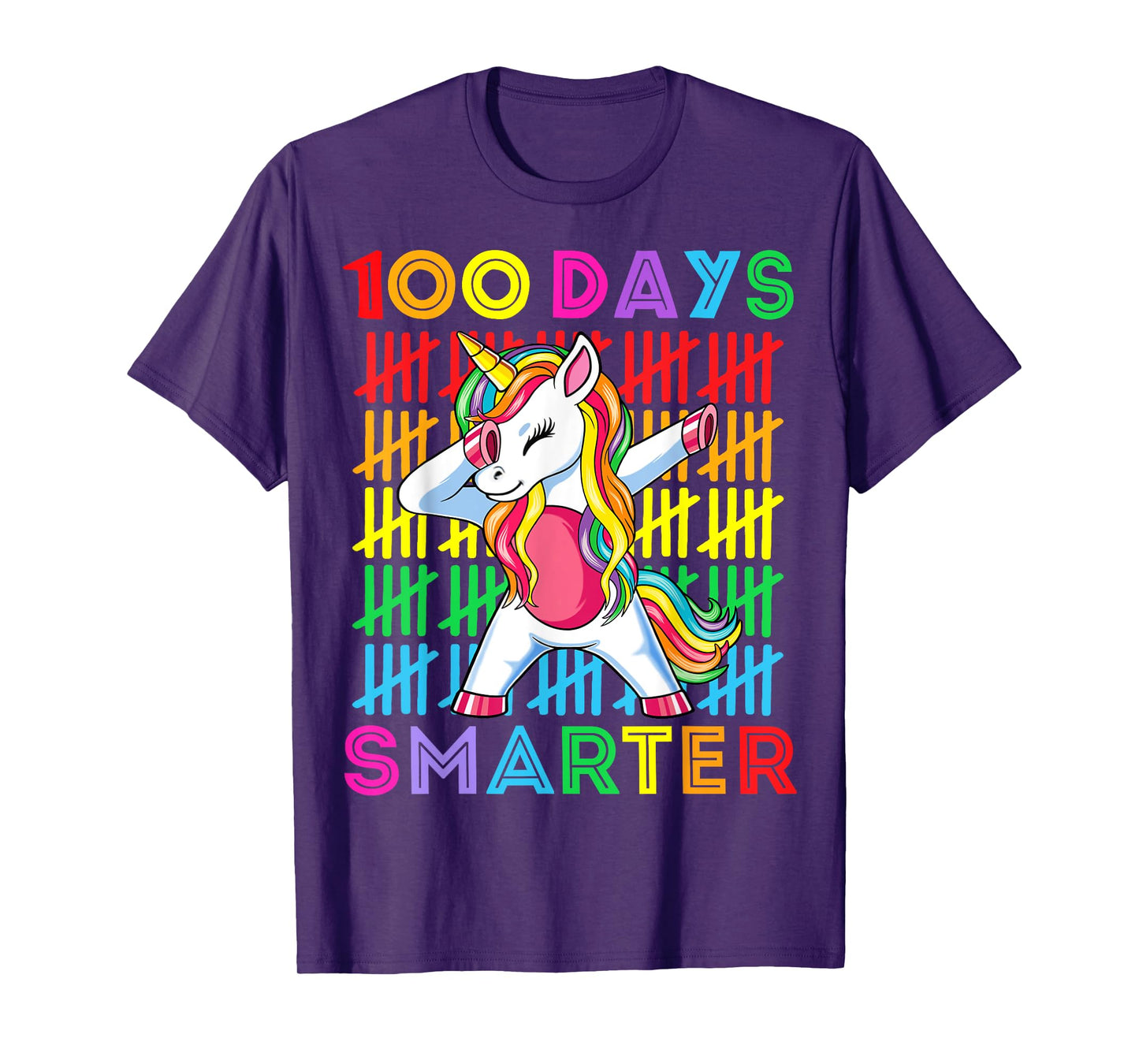 100 Days Smarter Kids Girls Unicorn 100th Day of School Gift T-Shirt
