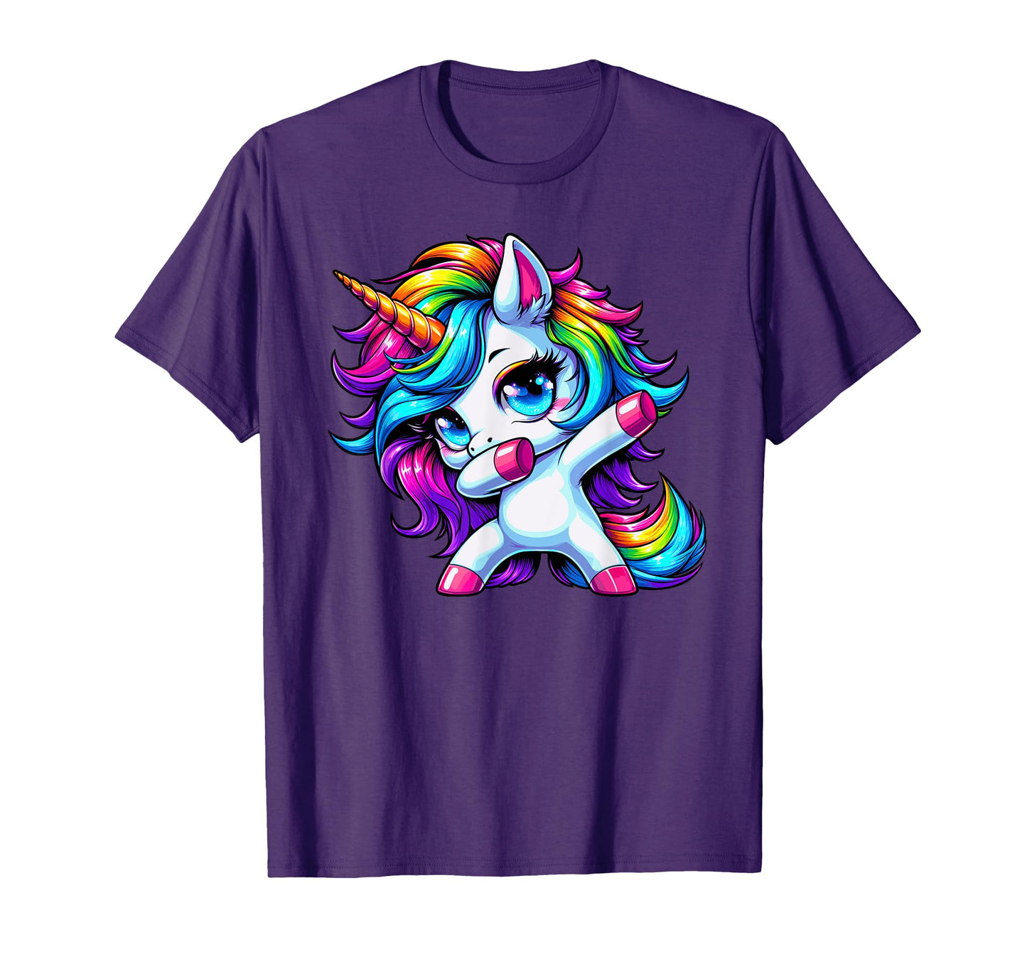 Dabbing Unicorn Girls Kids Women Rainbow Cute Unicorn Dab T-Shirt
