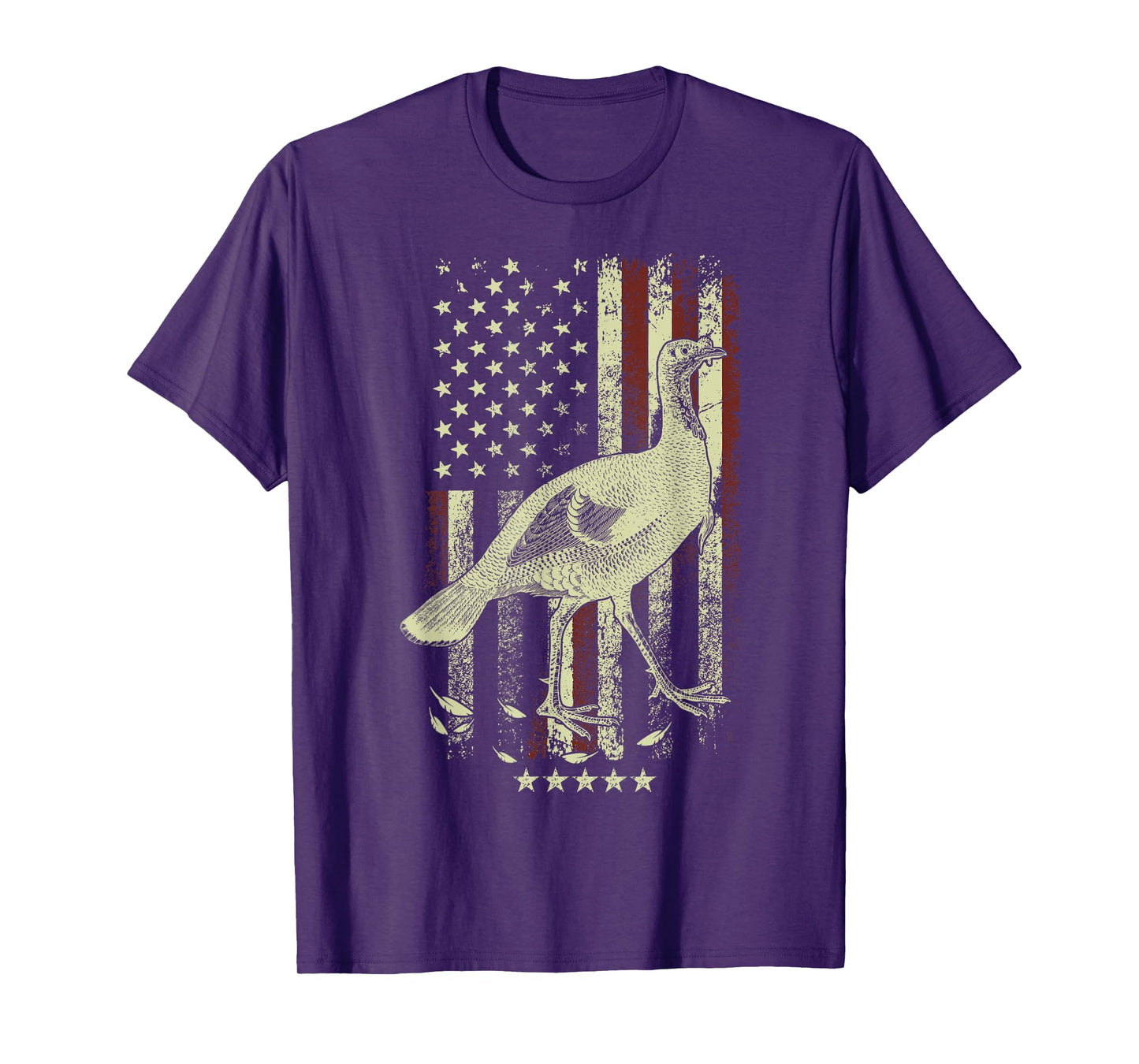 USA American Flag Hunters - Hunting Wild Turkey Bird Women Men T-Shirt