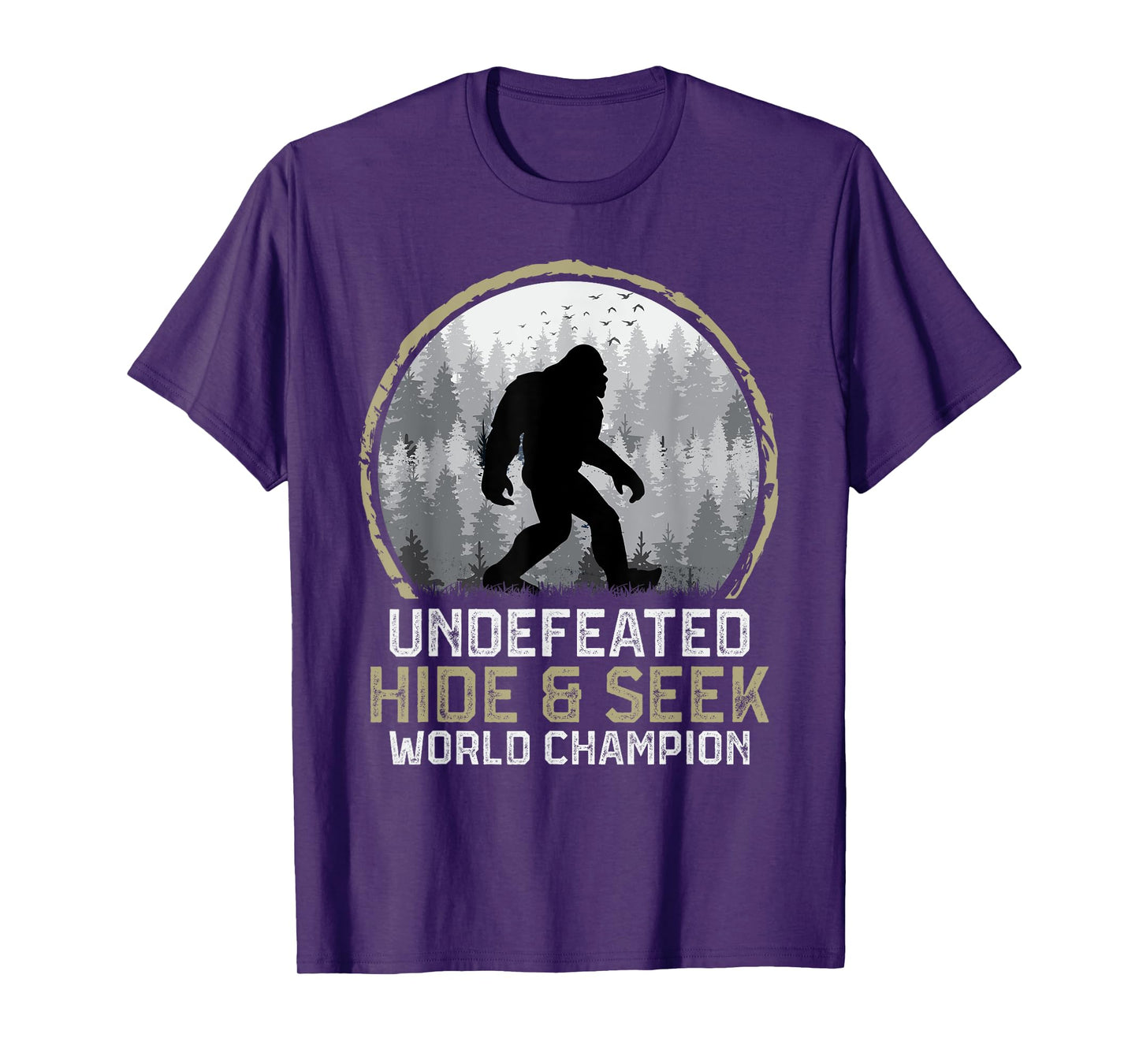 Undefeated Bigfoot Retro Vintage Sasquatch Men Women Funny T-Shirt