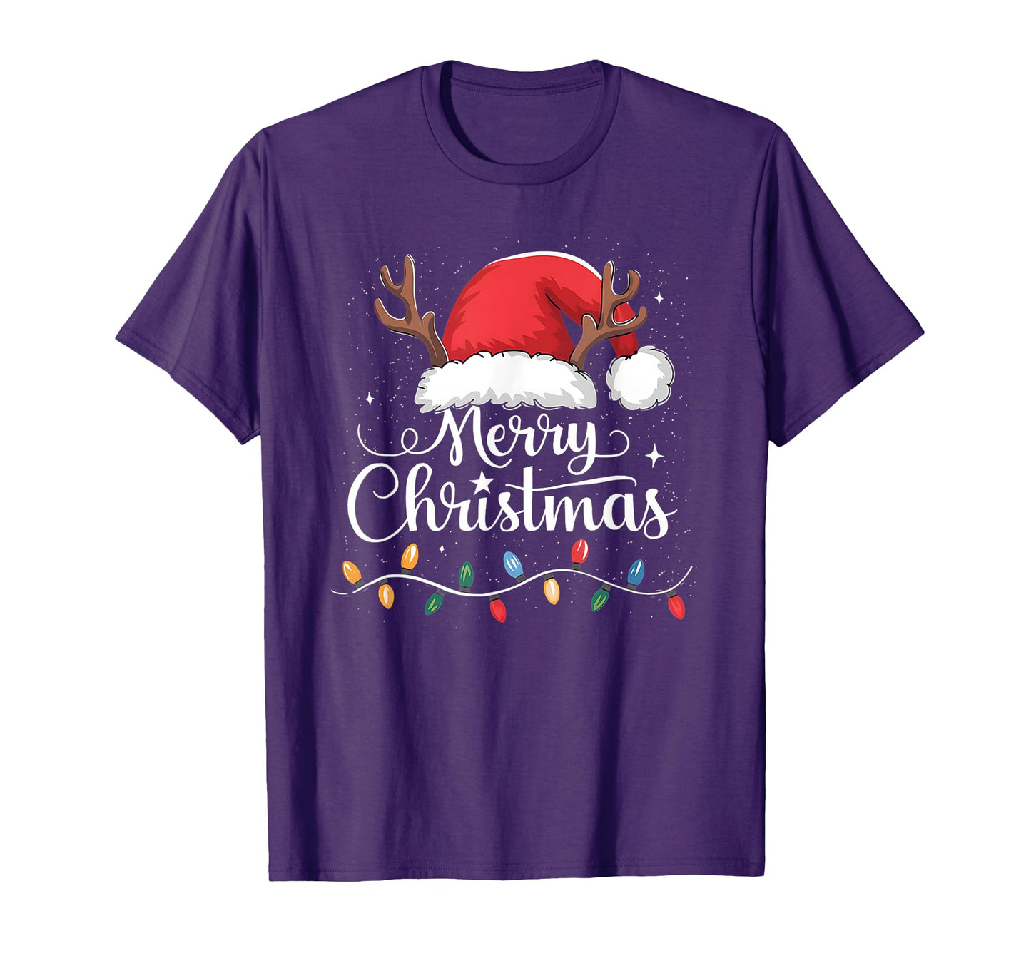 Merry Christmas Red Santa Hat Reindeer Xmas Family Men Women T-Shirt