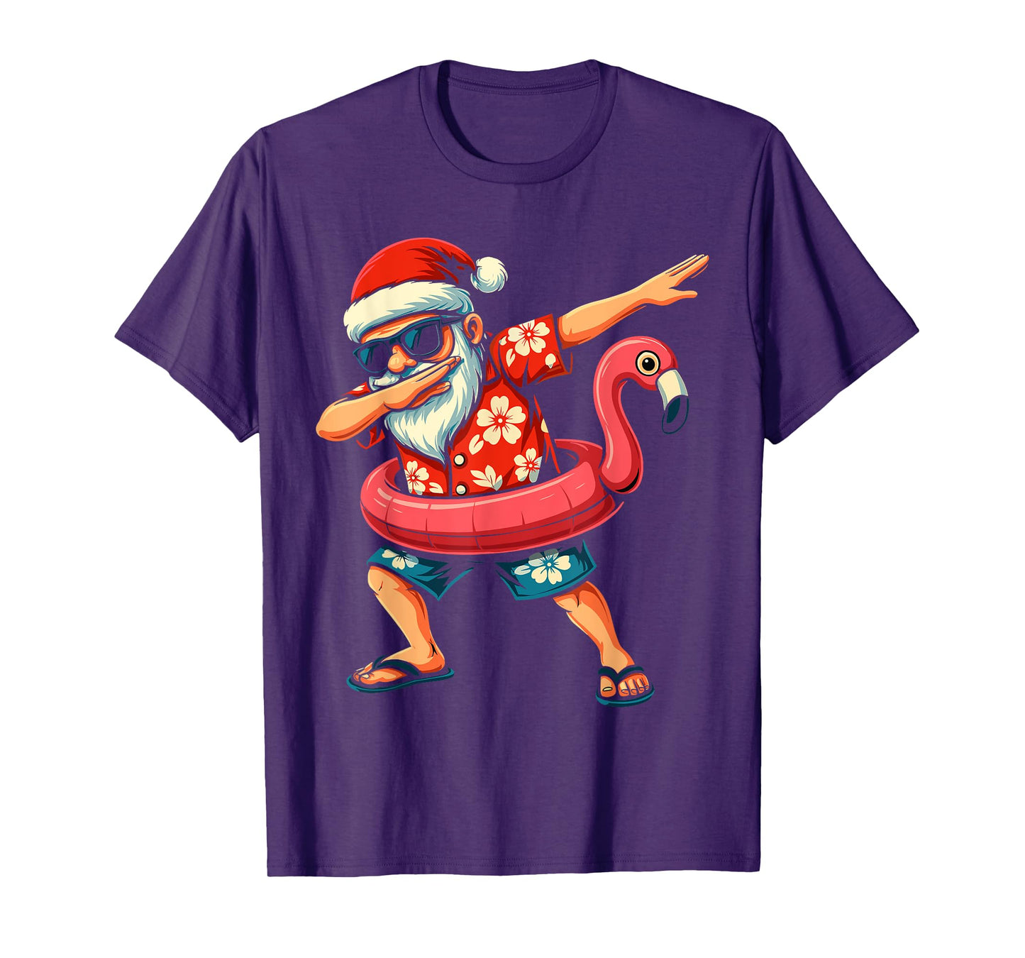 Dabbing Santa Christmas in July Hawaiian Xmas Dab Men Boys T-Shirt