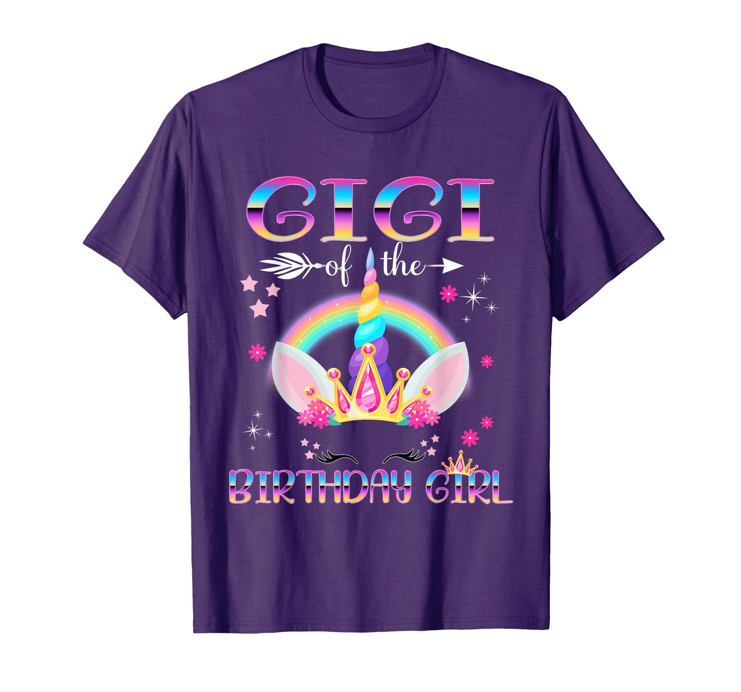 Gigi Of The Birthday Girl Rainbow Unicorn Mothers Day T-Shirt