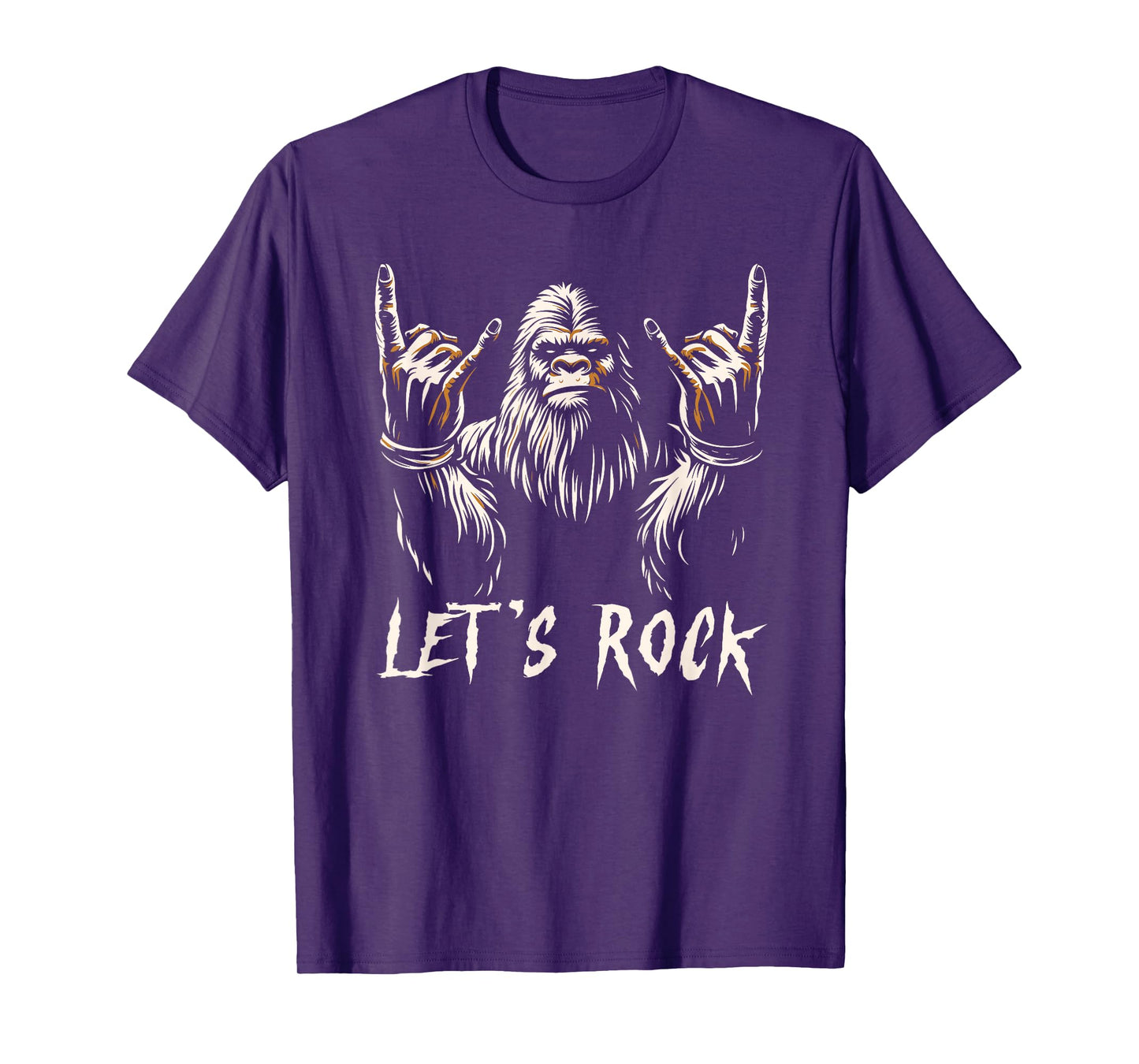 Bigfoot Rock On Funny Sasquatch Rock and Roll Let's Rock T-Shirt