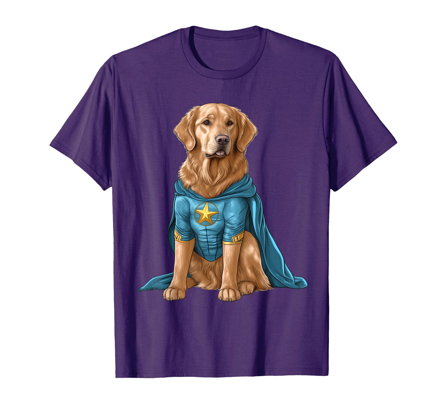 Superhero Golden Retriever Red Cape Super Hero Dog T-Shirt