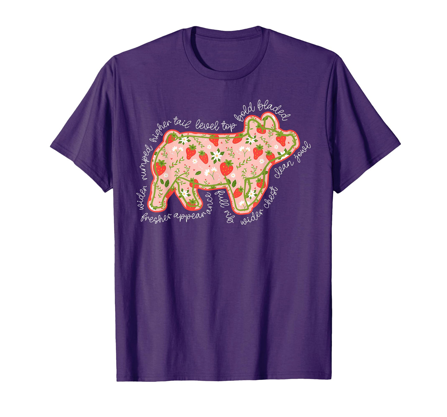 Pig Strawberry Stock Show Livestock Show Mom Hog Breeder T-Shirt