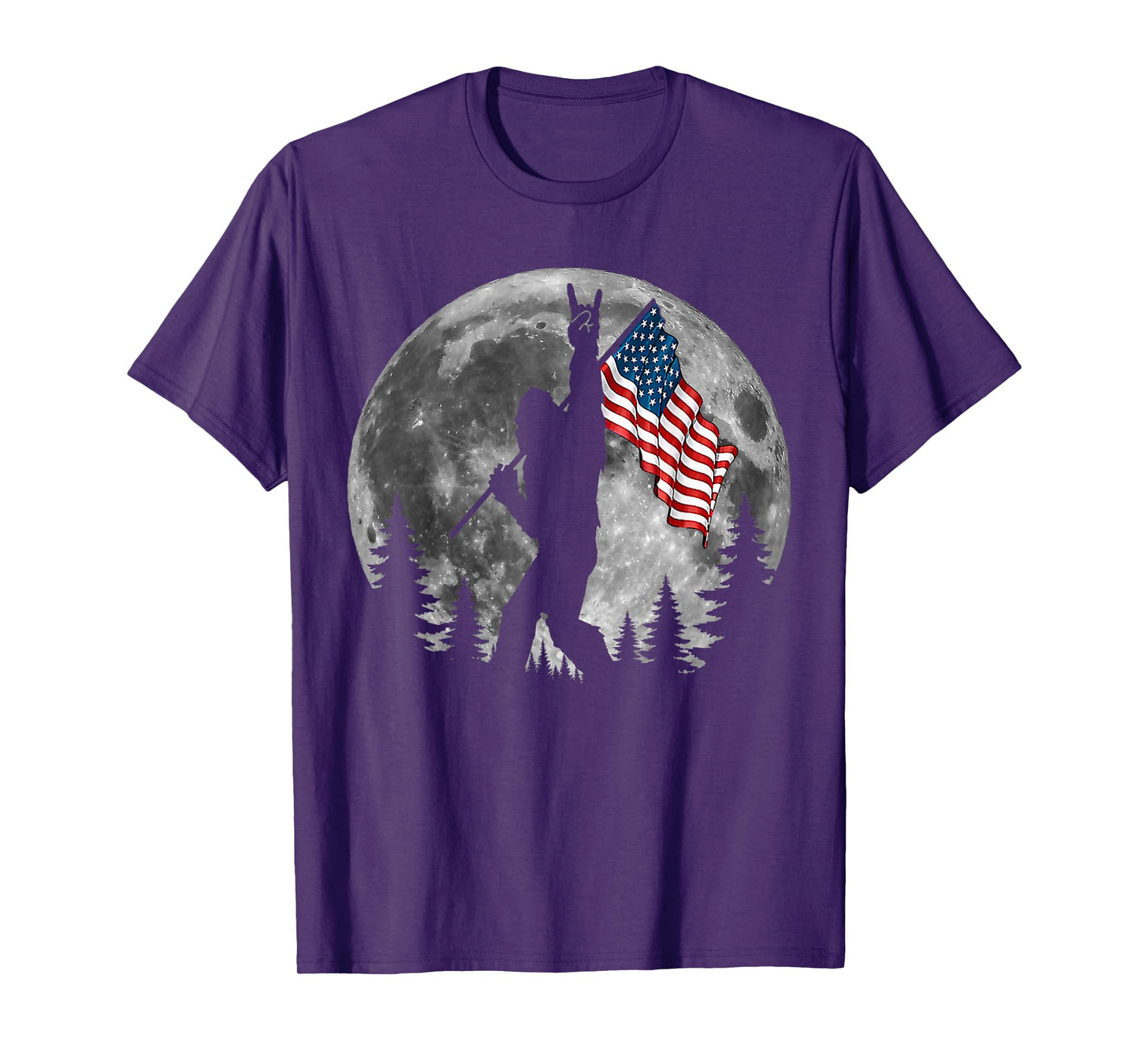Bigfoot American Flag Sasquatch Patriotic 4th Of July T-Shirt