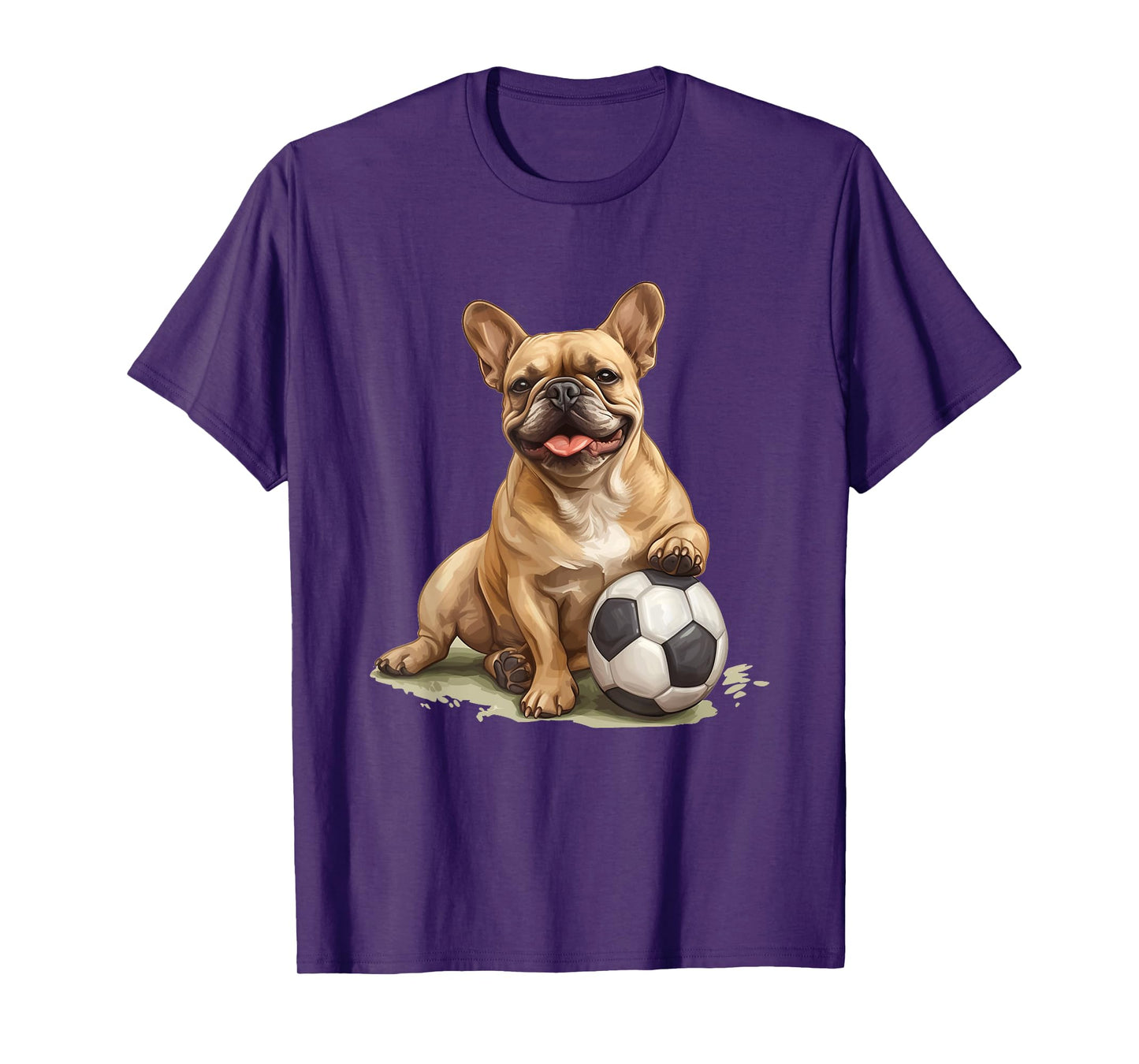 Adorable French Bulldog Soccer Ball Sports Team Animal Men Women Kids T-Shirt