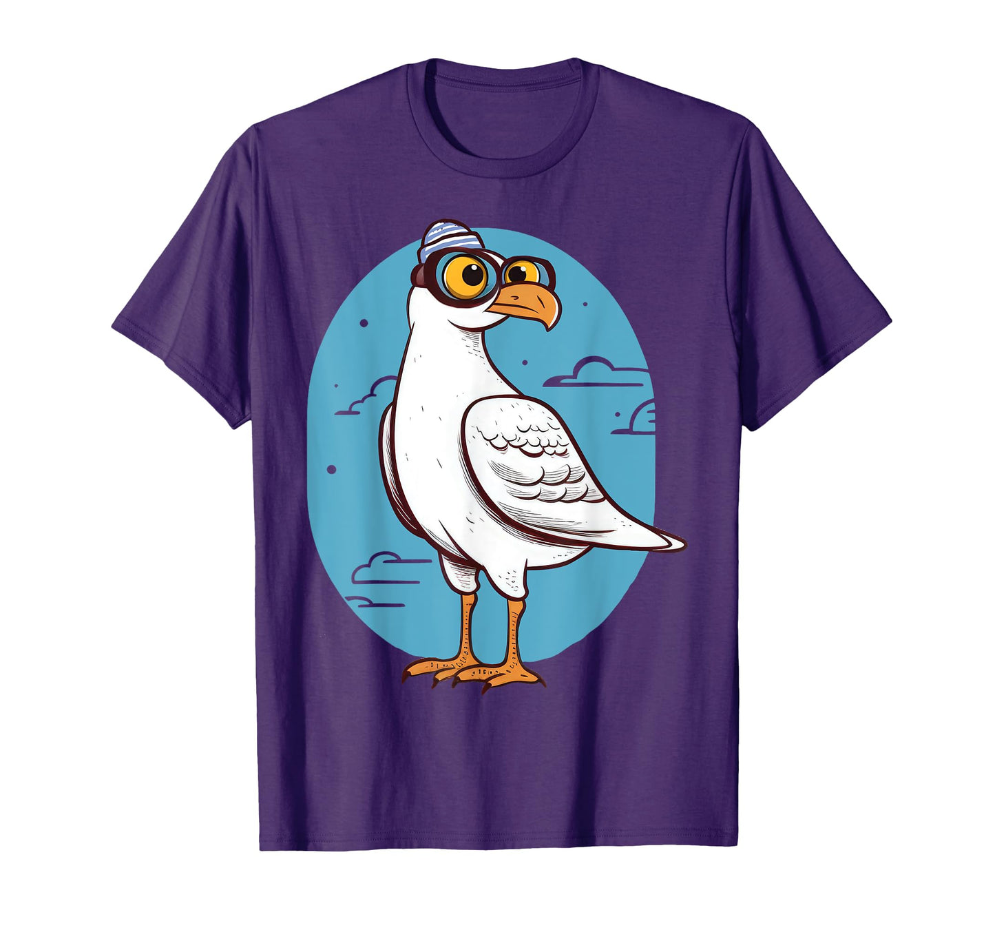 Seagull With Eyeglasses Character T-Shirt