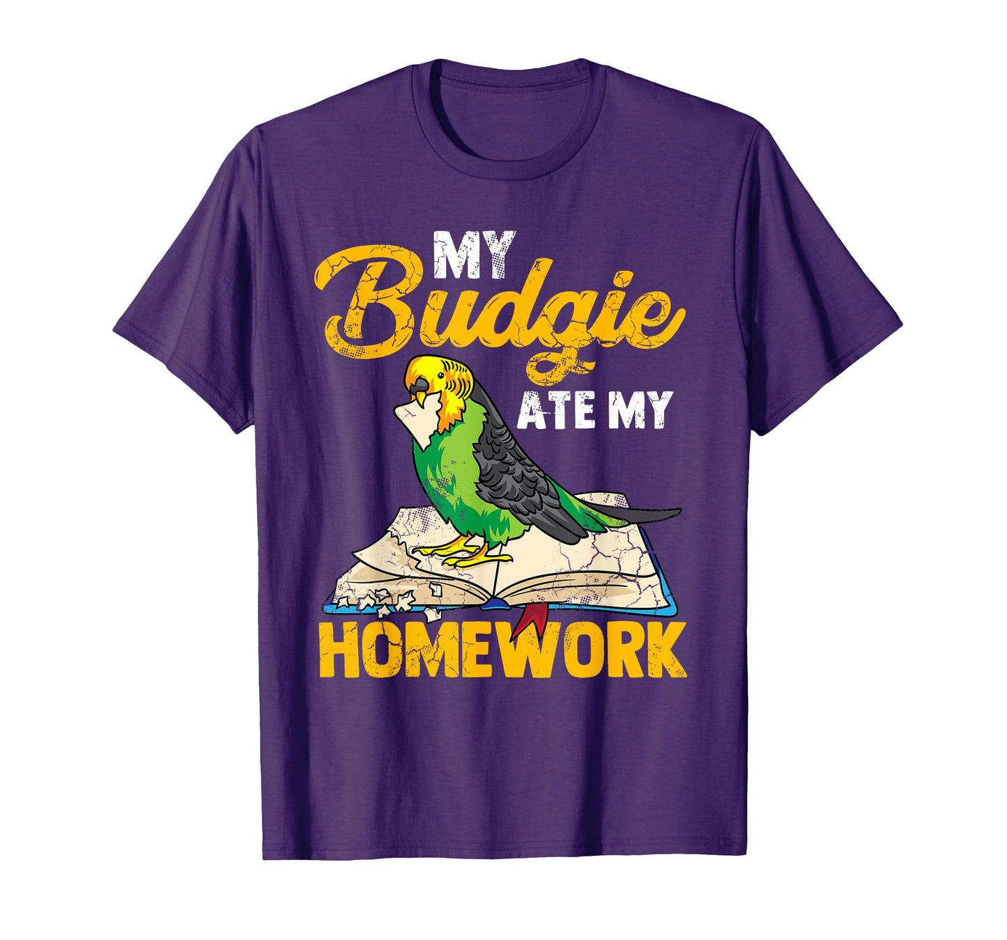 My Budgie Ate My Homework Budgerigar Parakeet Bird Funny T-Shirt