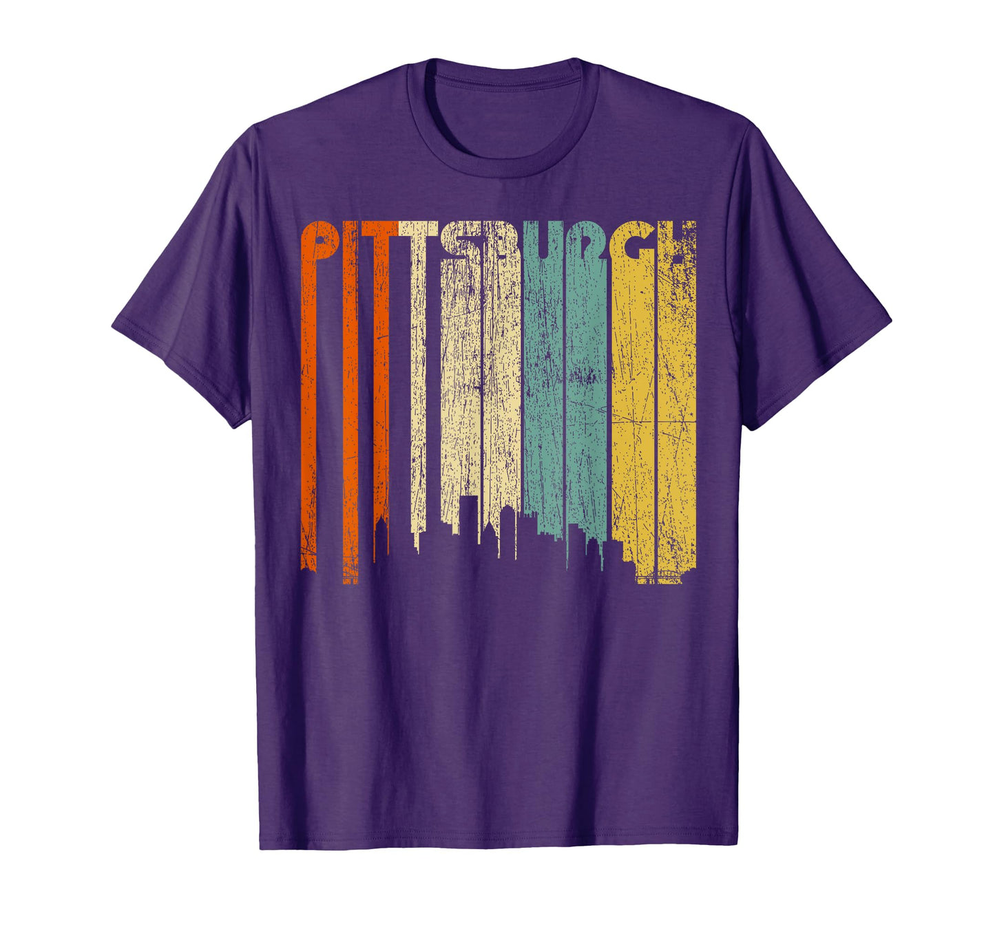 Pittsburgh City Retro T-Shirt Vintage 70s Style Souvenir Tee T-Shirt