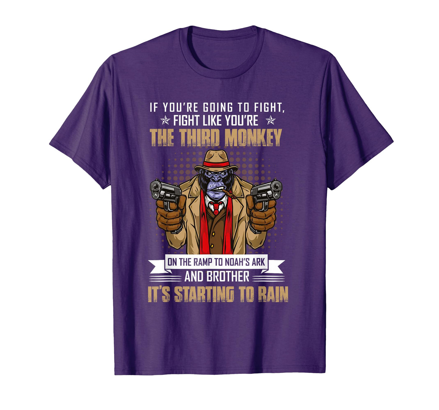 Vintage If You're Going To Fight Fight Like Monkey T-Shirt