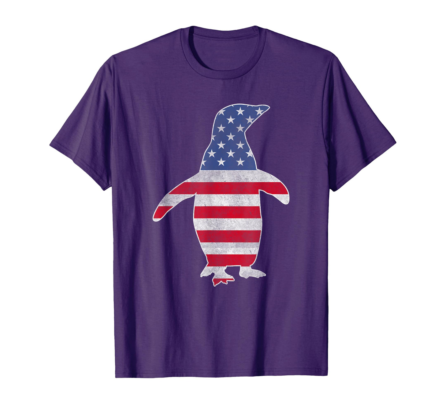USA Flag Patriotic Penguin Bird 4th Of July Birdwatching T-Shirt for Women Men
