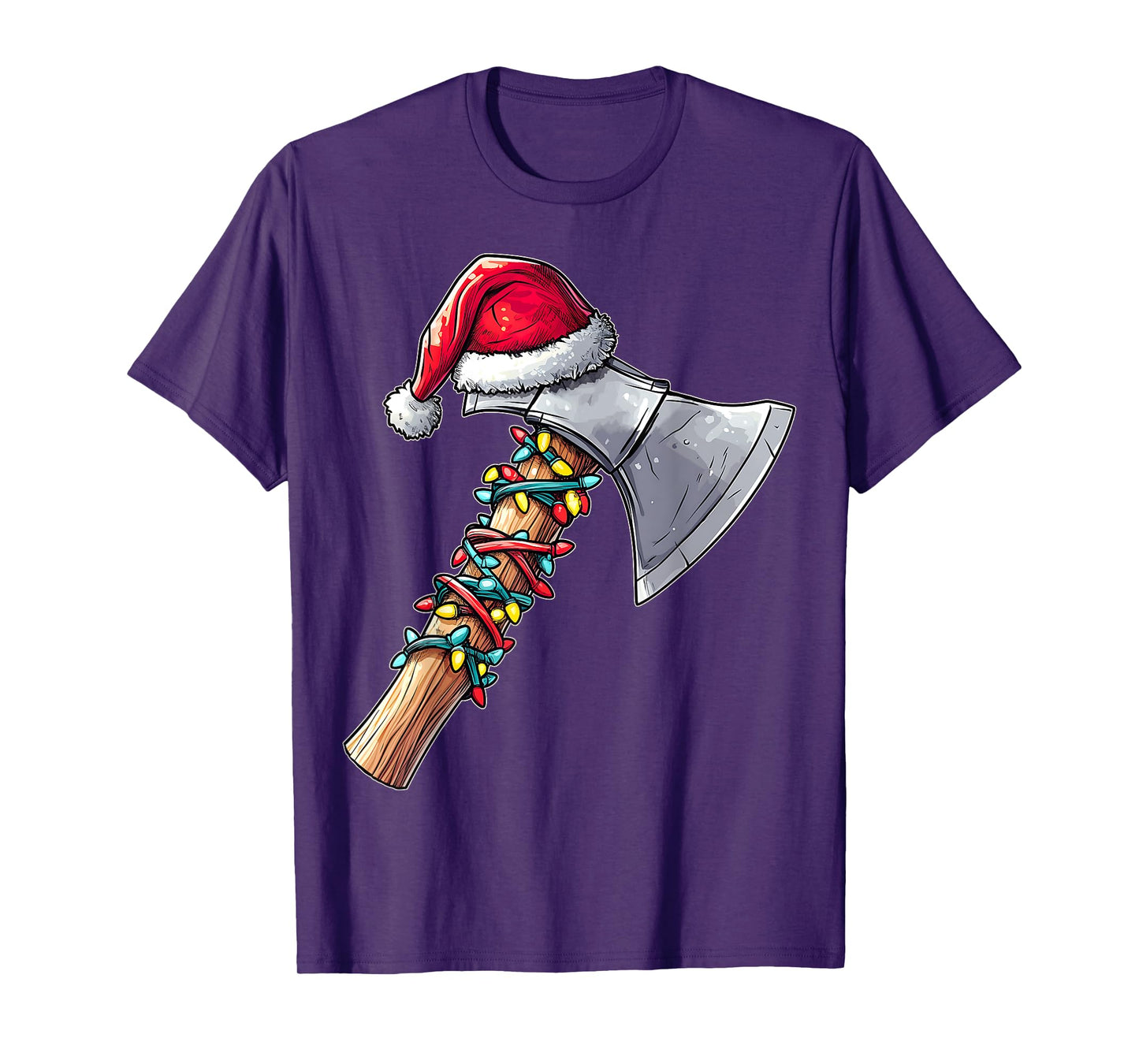 Axe Throwing Axe Thrower Christmas Hat Xmas T-Shirt - Unisex-Adults, Short Sleeve, T-Shirt, Black, Small