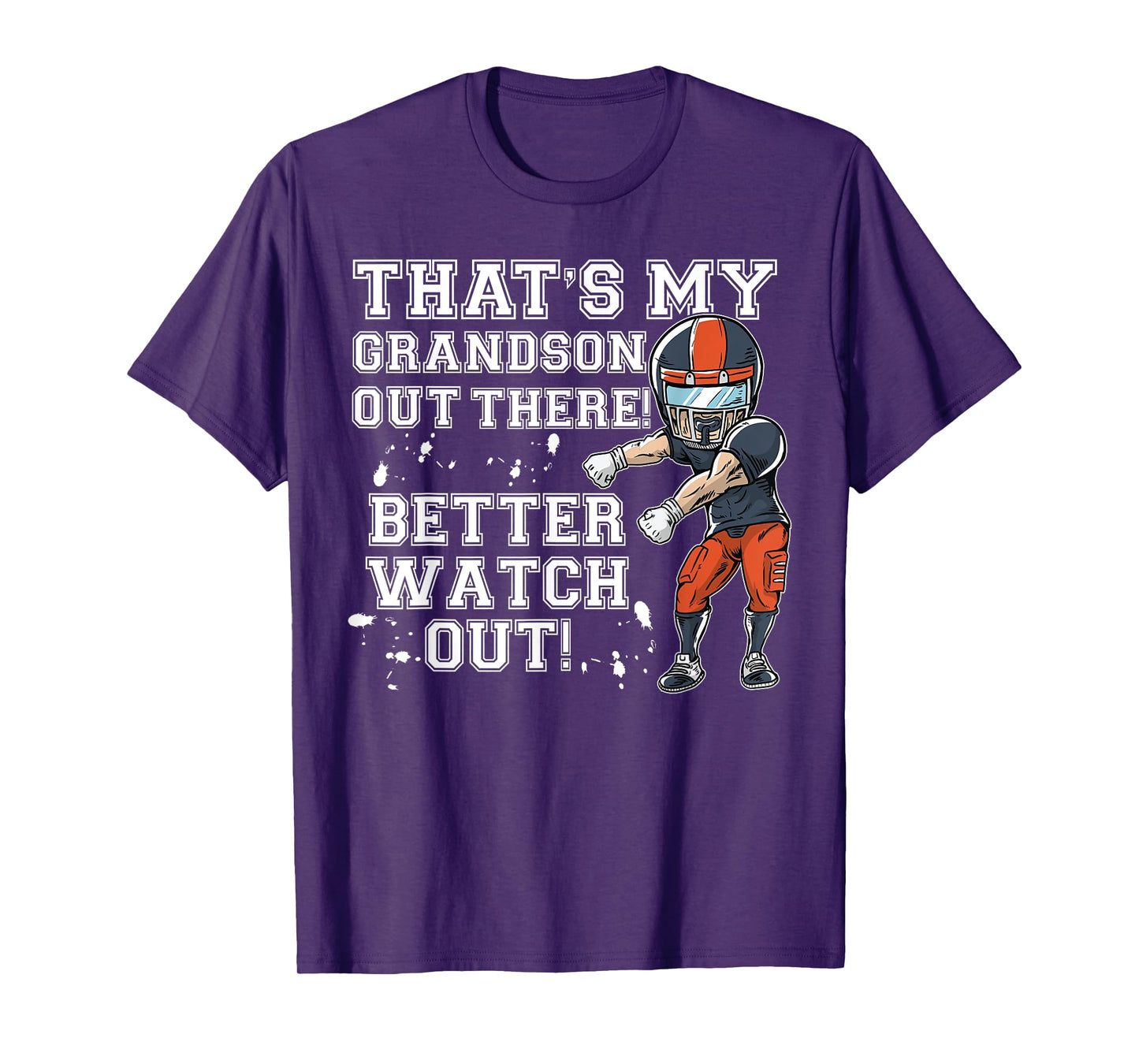That's My Grandson Out There Orange Football Grandma T-Shirt