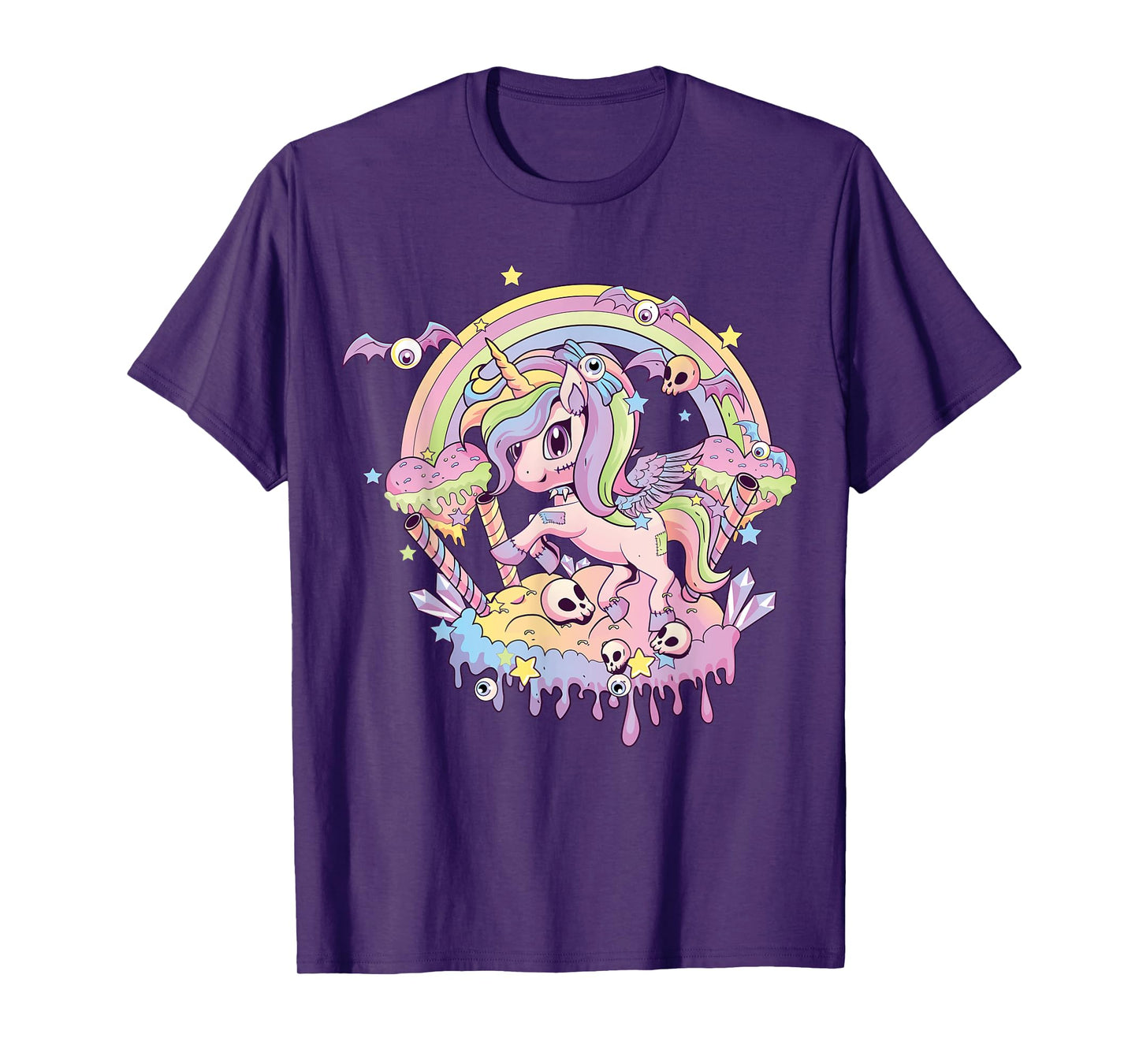 Pastel Goth Cute Creepy Unicorn Gothic Kawaii Menhera Wiccan T-Shirt