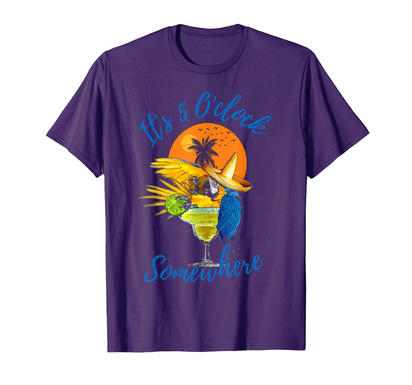 It Is 5 O'clock Somewhere Drinking Parrot T-Shirt