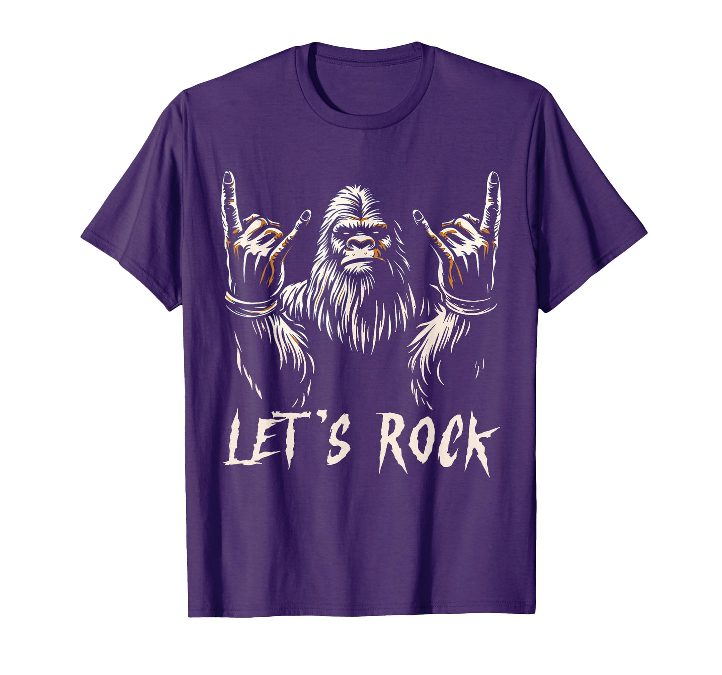 Bigfoot Rock On Funny Sasquatch Rock and Roll Let's Rock T-Shirt