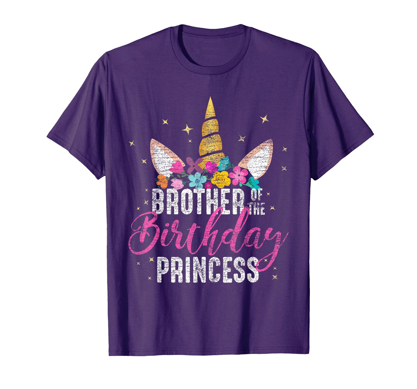 Brother Of The Birthday Princess Gift Unicorn Birthday T-Shirt
